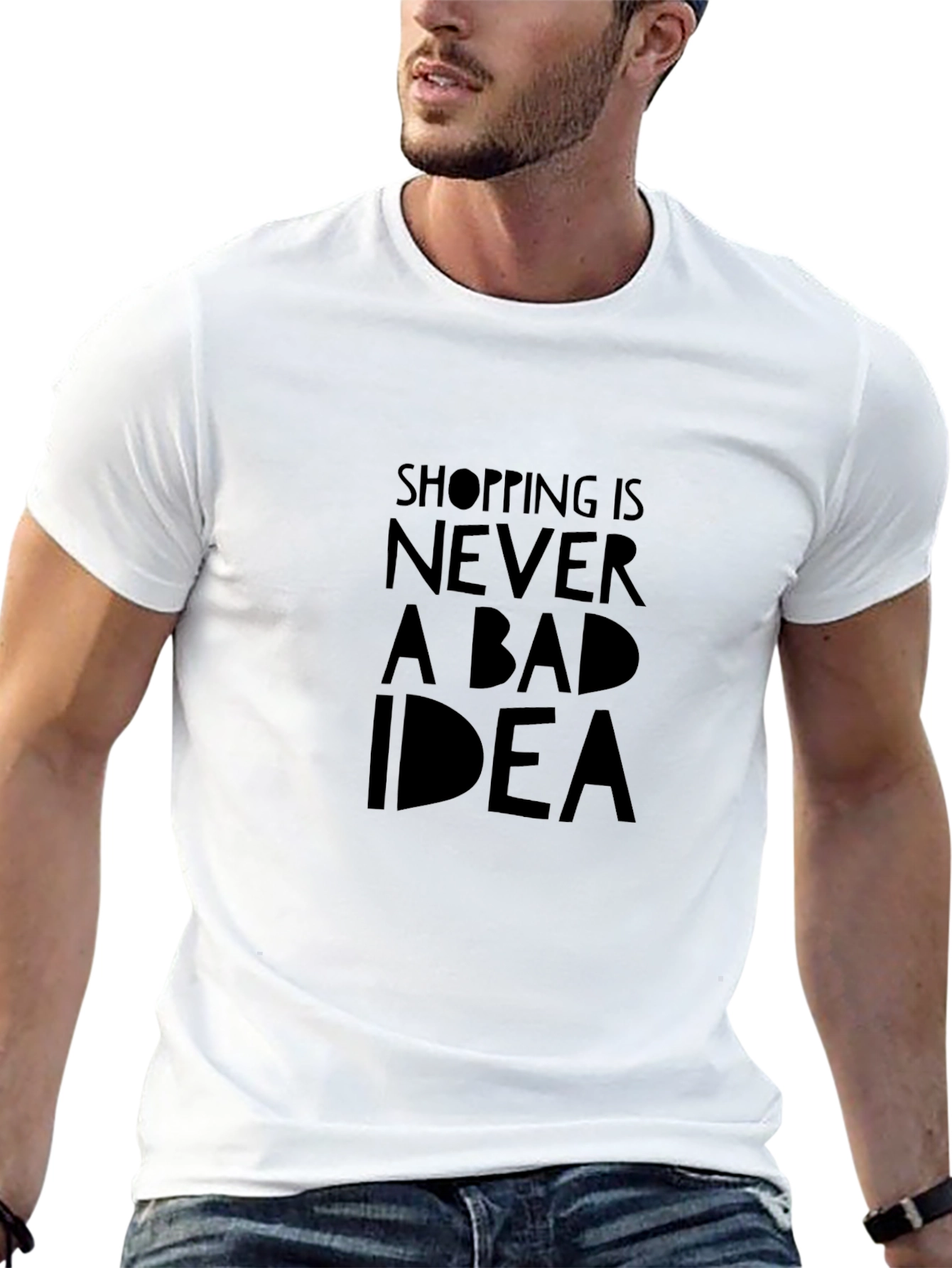 Shopping is Never a Bad Idea Black T-Shirt - 13