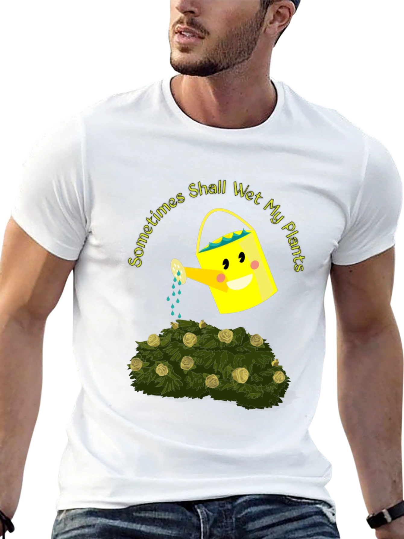 Black Funny Gardening T-Shirt - Sometimes I Shall Wet My Plants view 13