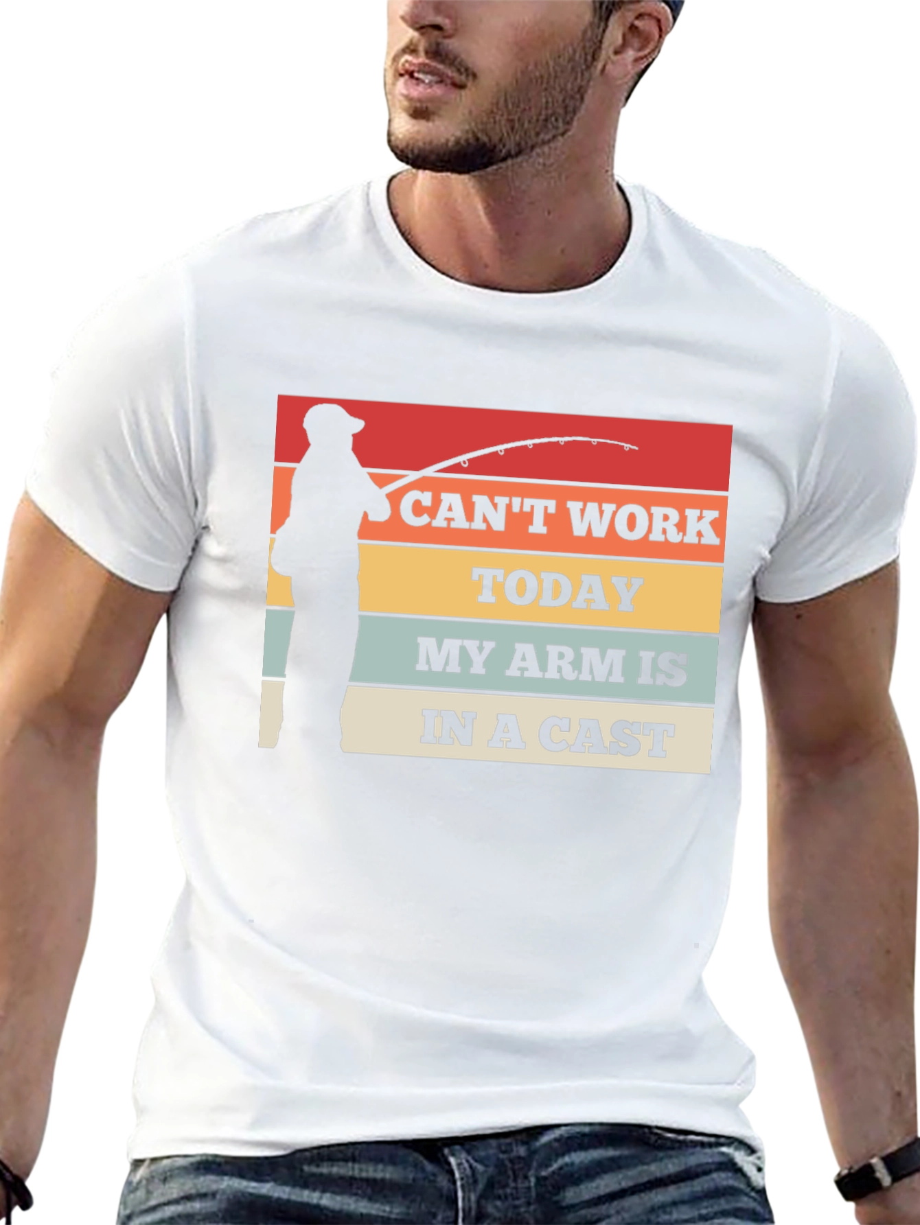 Black Funny Fishing T-Shirt: "I Can't Work Today" view 13
