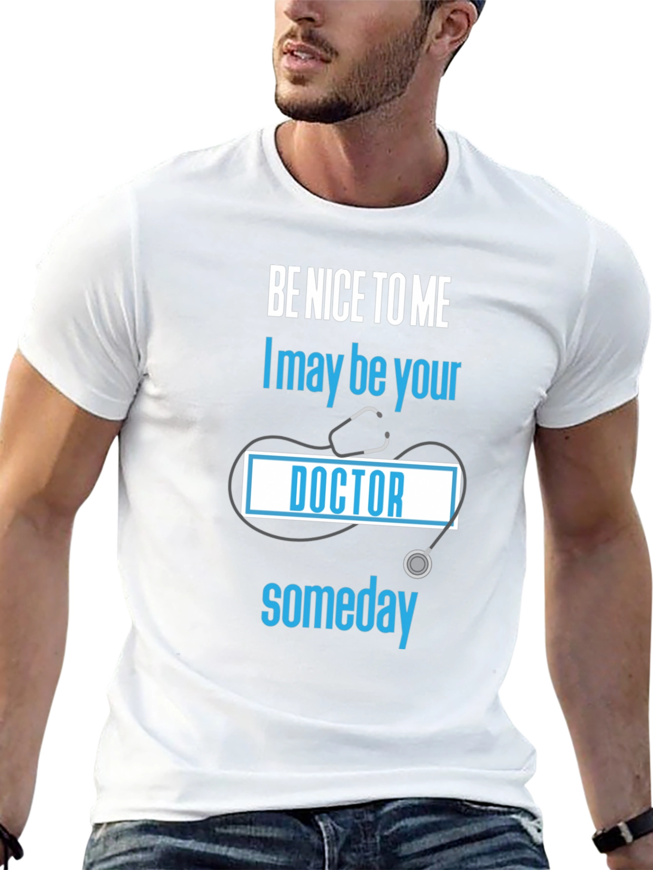 Black Be Nice to Me Doctor T-Shirt view 13