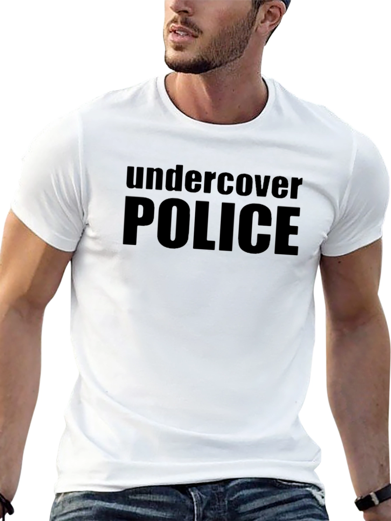 Black Undercover Police Black Cotton T-Shirt view 13