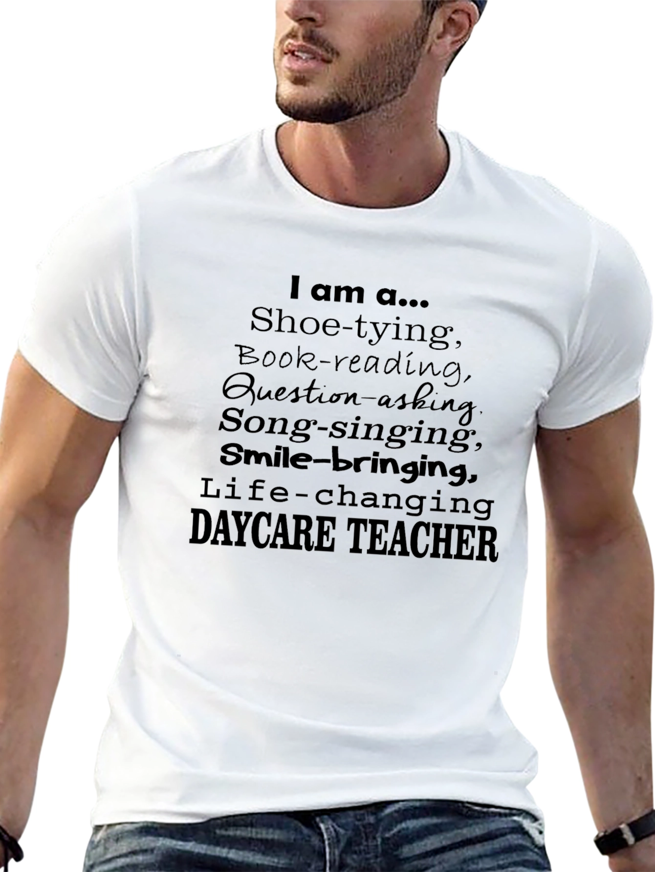 Black Daycare Teacher T-Shirt: Life-Changing Educator Apparel view 13