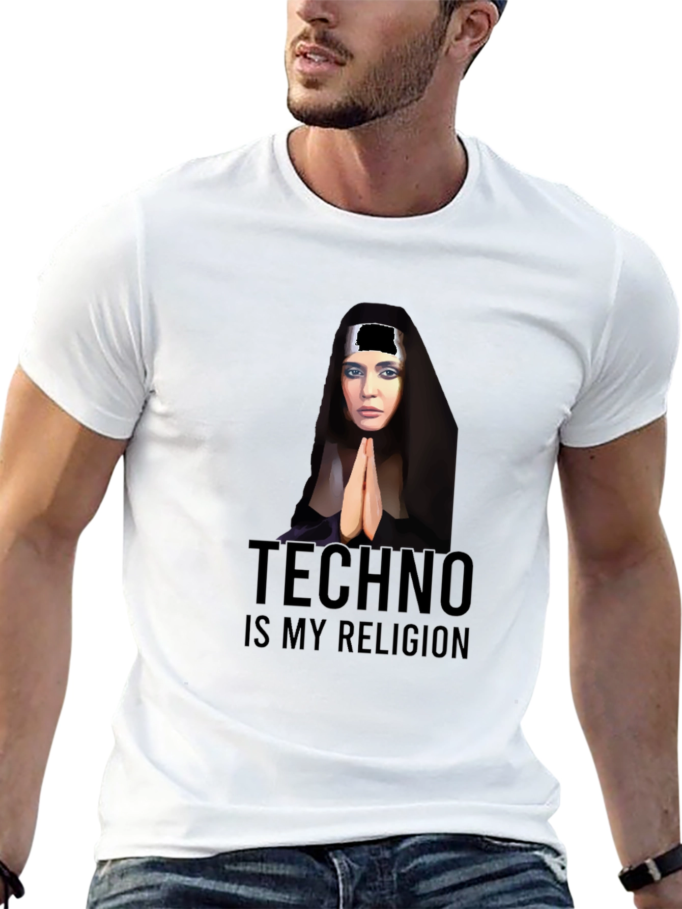 Black Techno is My Religion Graphic T-Shirt view 13