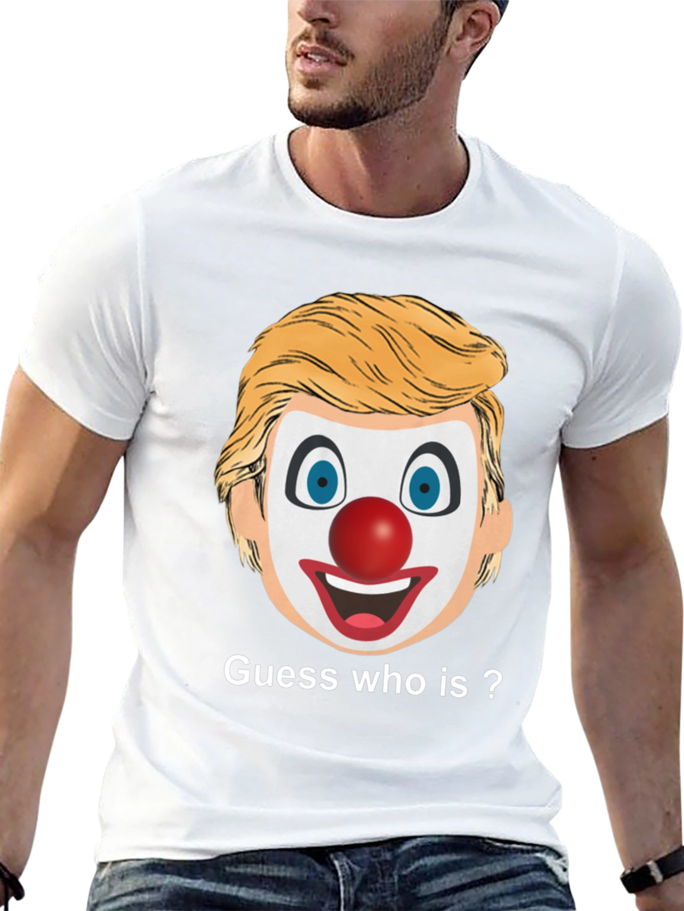 Black Clown Face Guess Who T-Shirt view 13