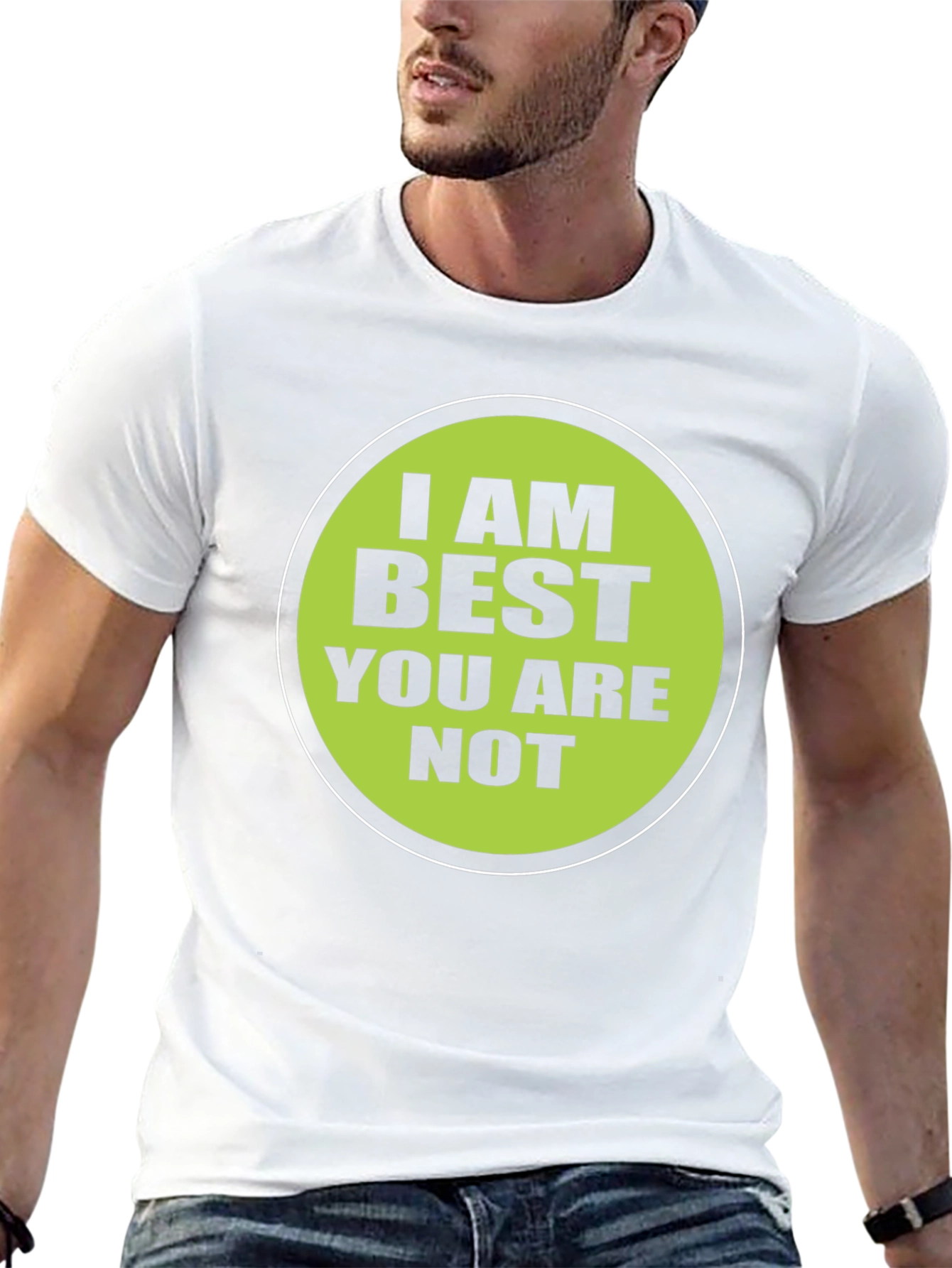 Black Funny "I AM BEST YOU ARE NOT" Graphic T-Shirt view 13