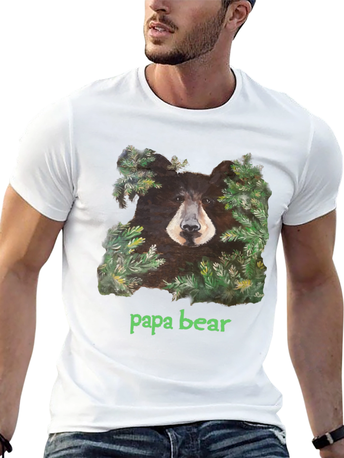 Black Papa Bear Black T-Shirt view 13