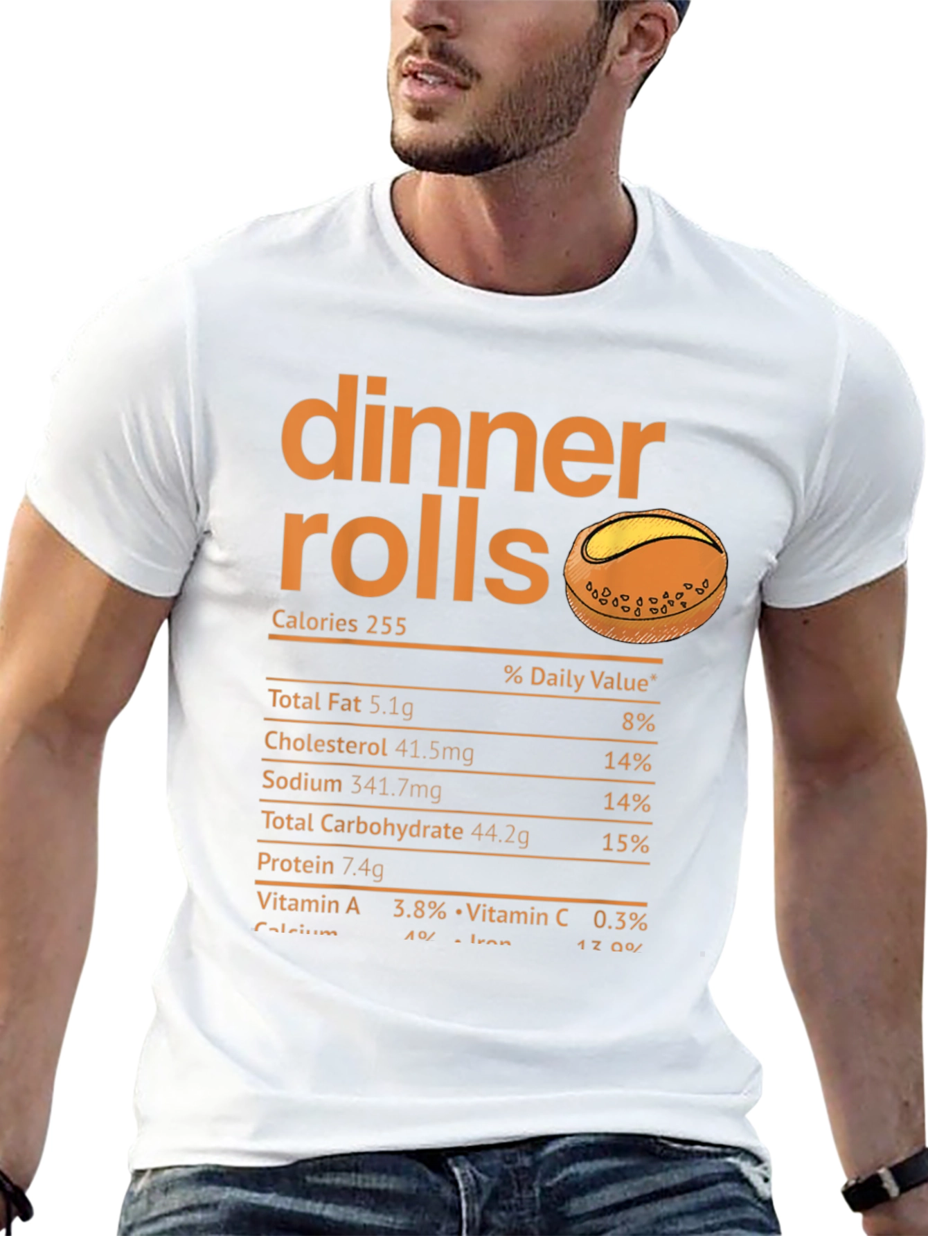 Black Dinner Rolls Nutrition Facts T-Shirt view 13