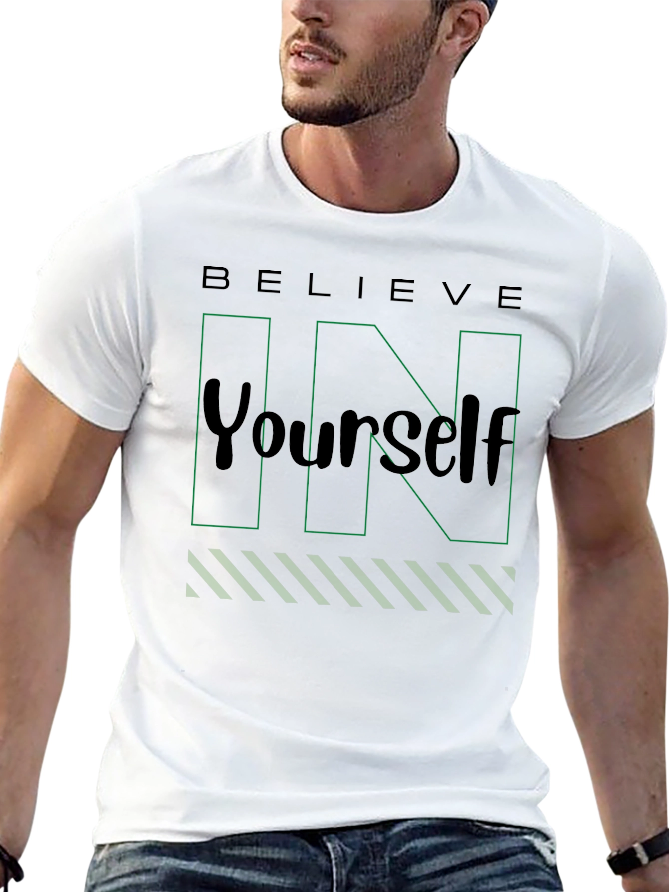 Black Believe In Yourself Black T-Shirt view 13