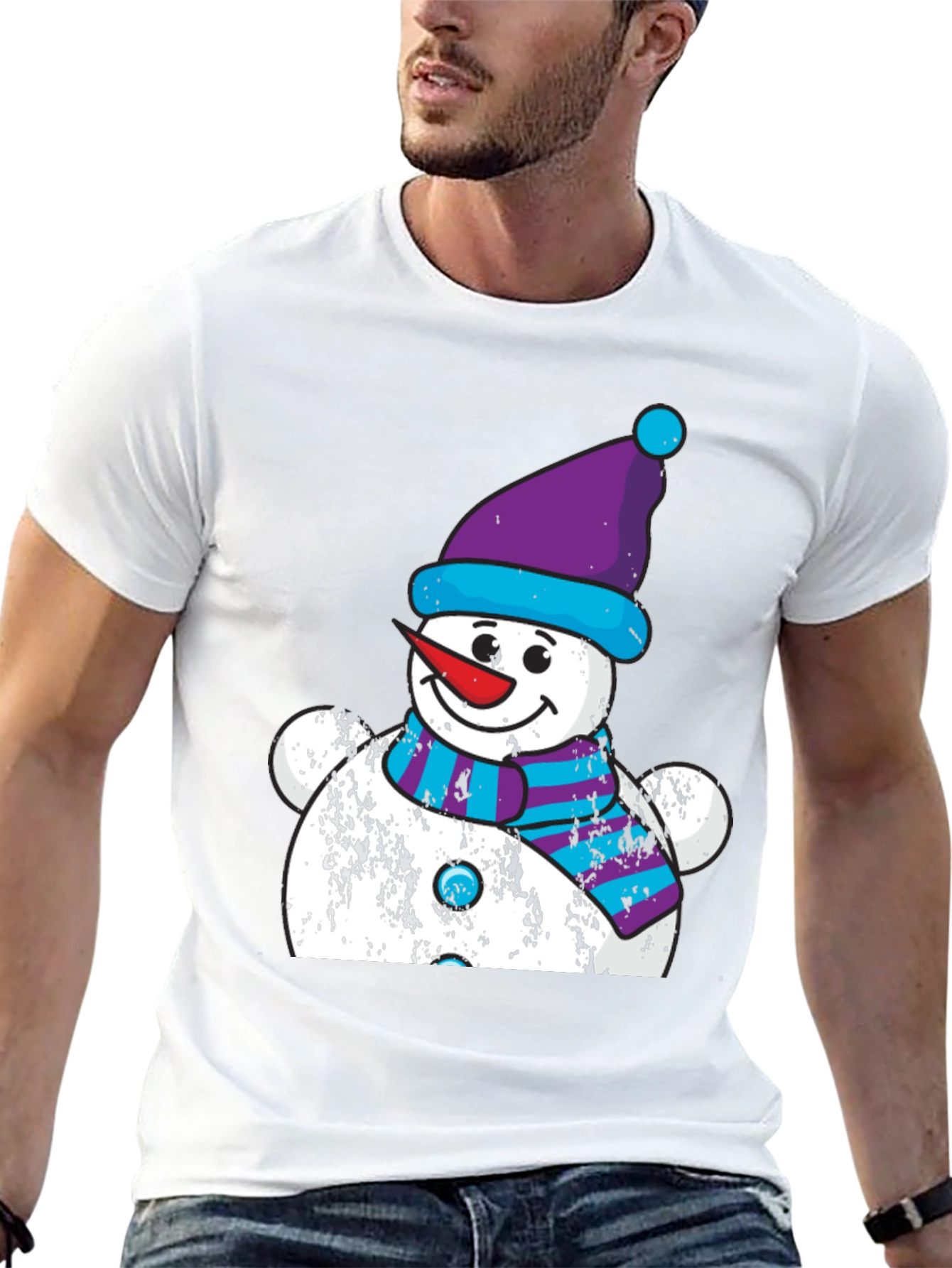 Black Festive Snowman Graphic Tee - Holiday Cheer view 13
