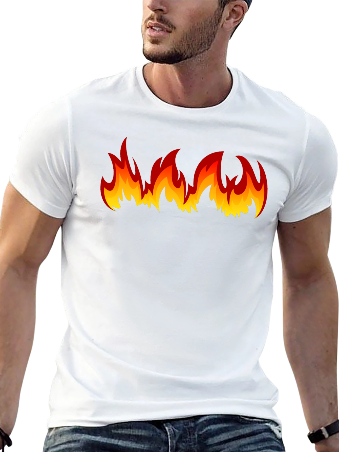 Black Fiery Flames Graphic T-Shirt - Bold & Eye-Catching view 13