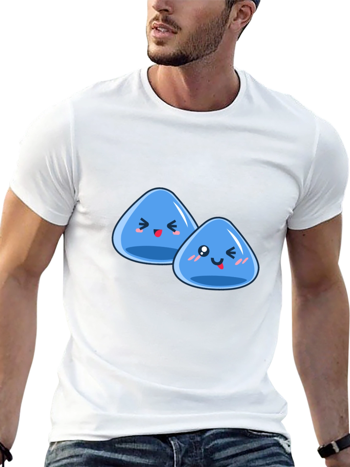 Black Cute Slime Duo Graphic T-Shirt view 13
