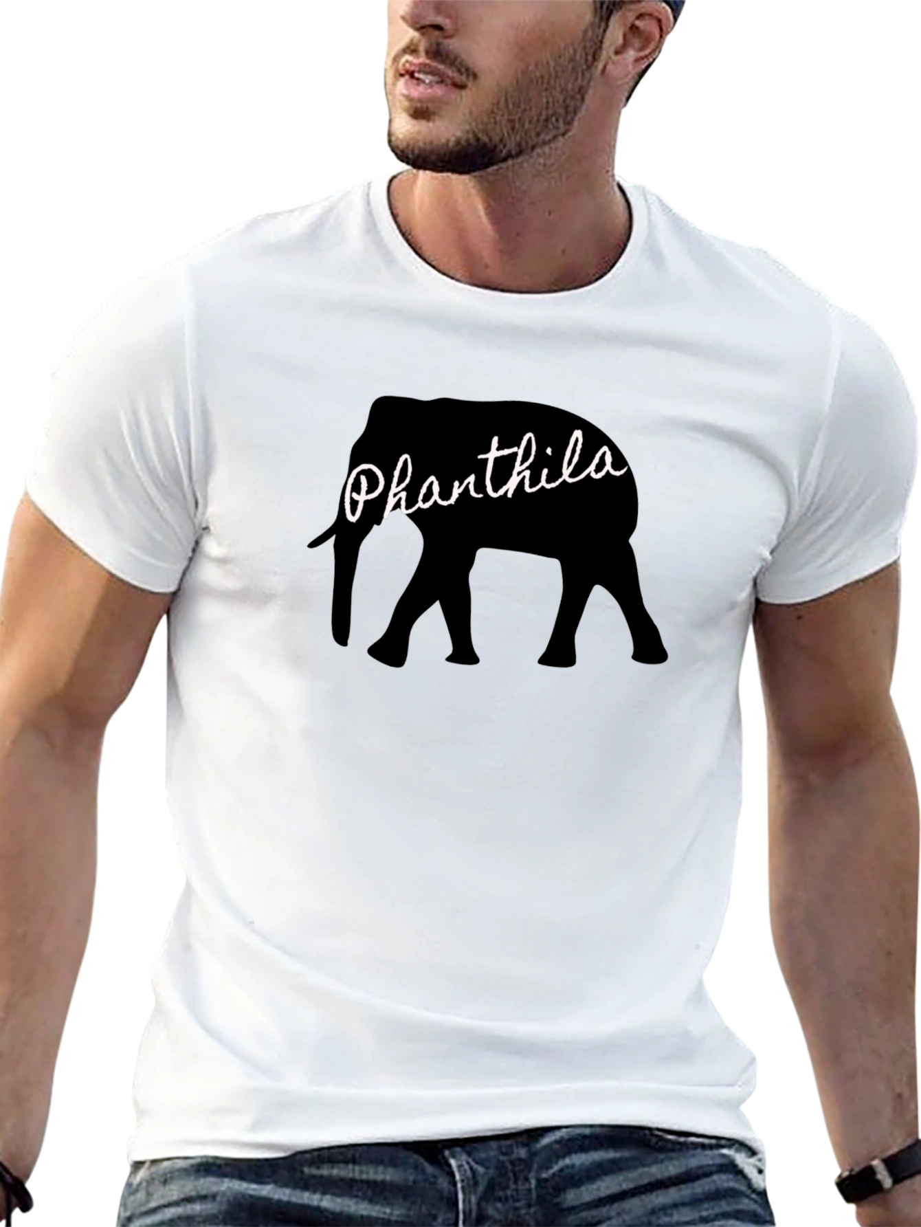 Black Phanthila Elephant Black T-Shirt view 13