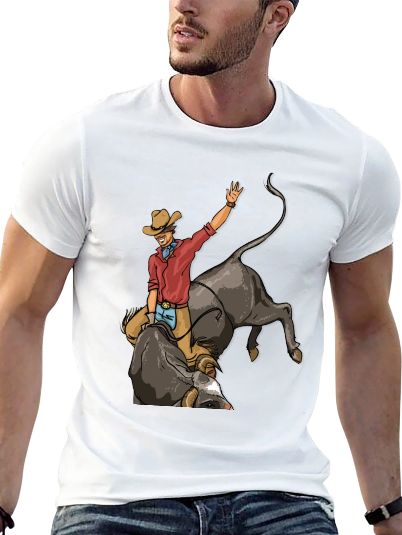 Black Rodeo Rider Graphic T-Shirt - Western Style view 13