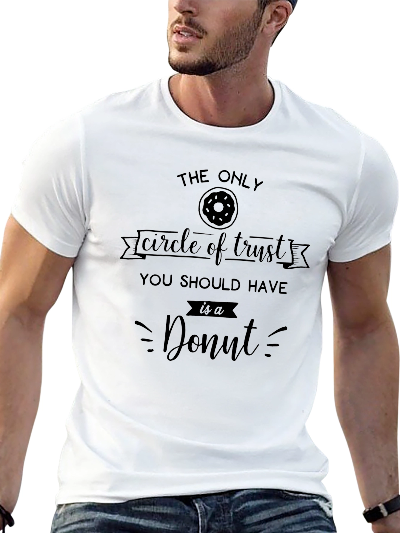 Black Funny Donut Circle of Trust T-Shirt view 13