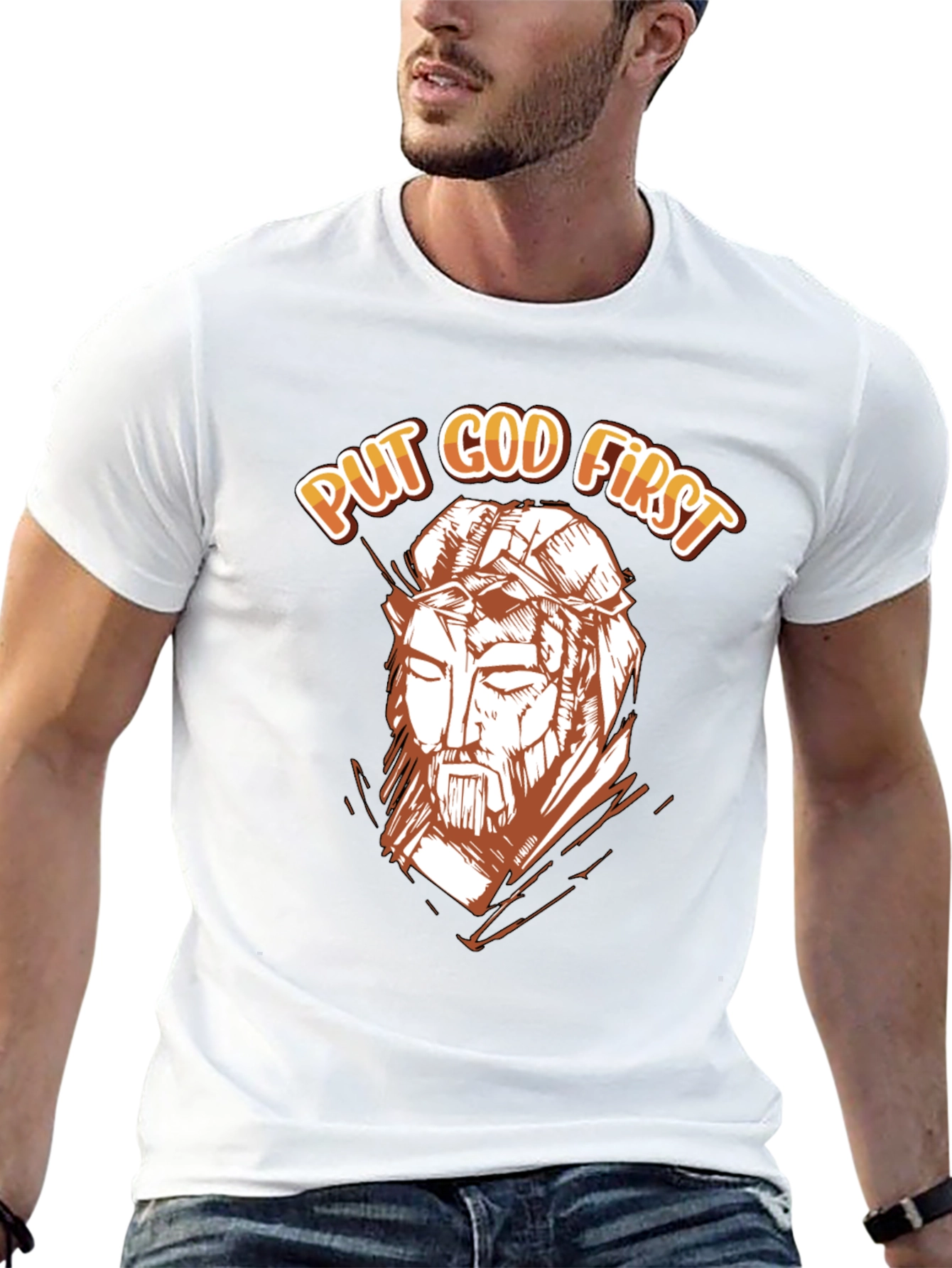 Black Put God First Graphic Tee - Religious T-Shirt view 13