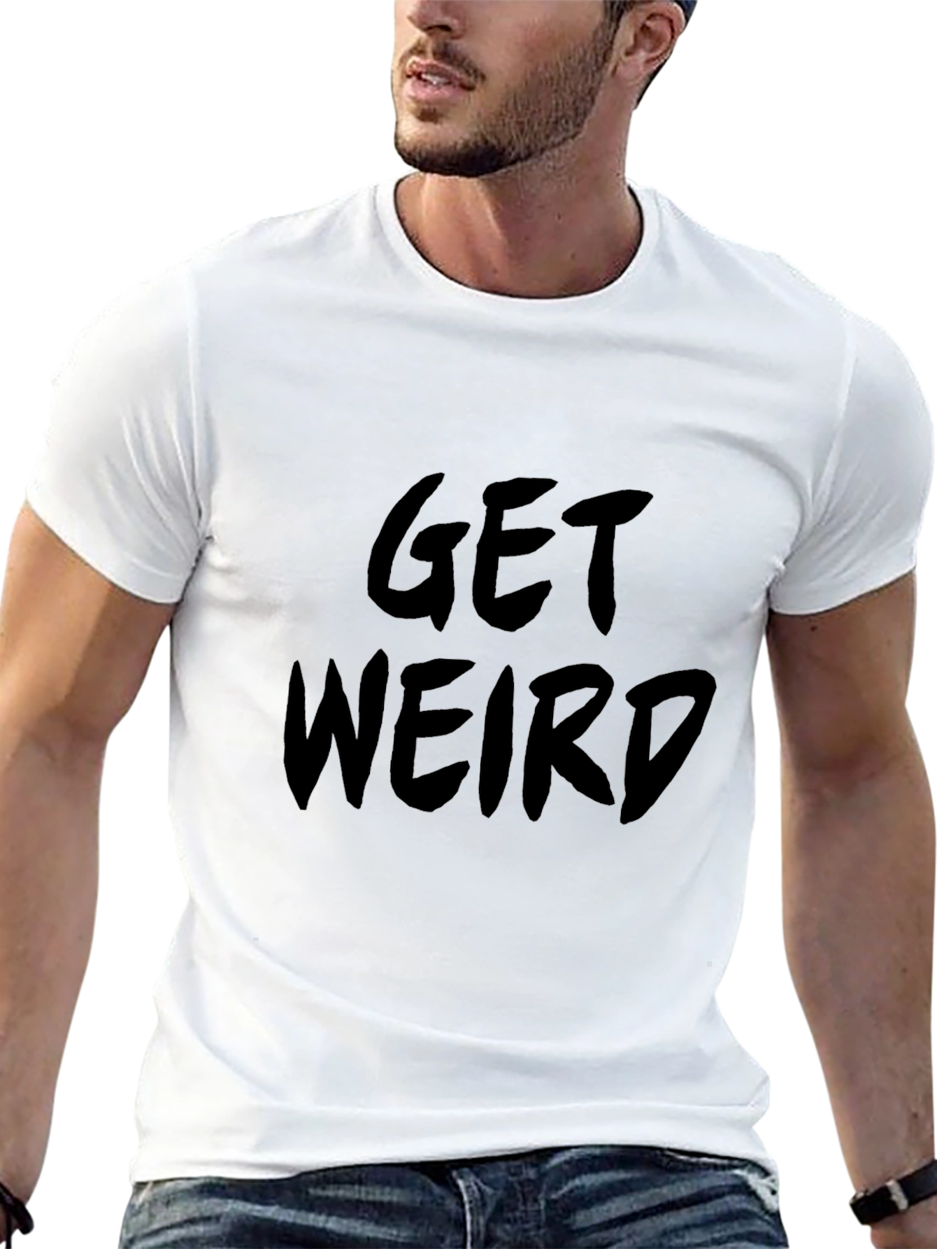 Black Get Weird Black T-Shirt view 13