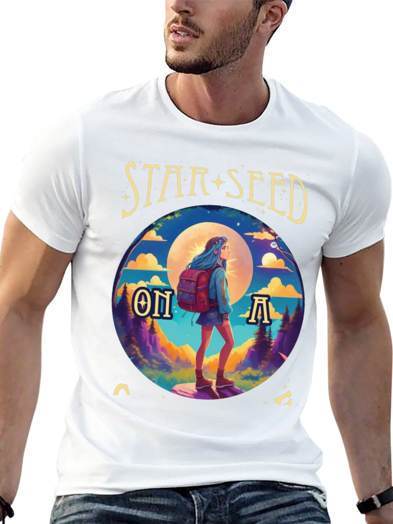 Black Star Seed On A Hike Graphic Tee view 13