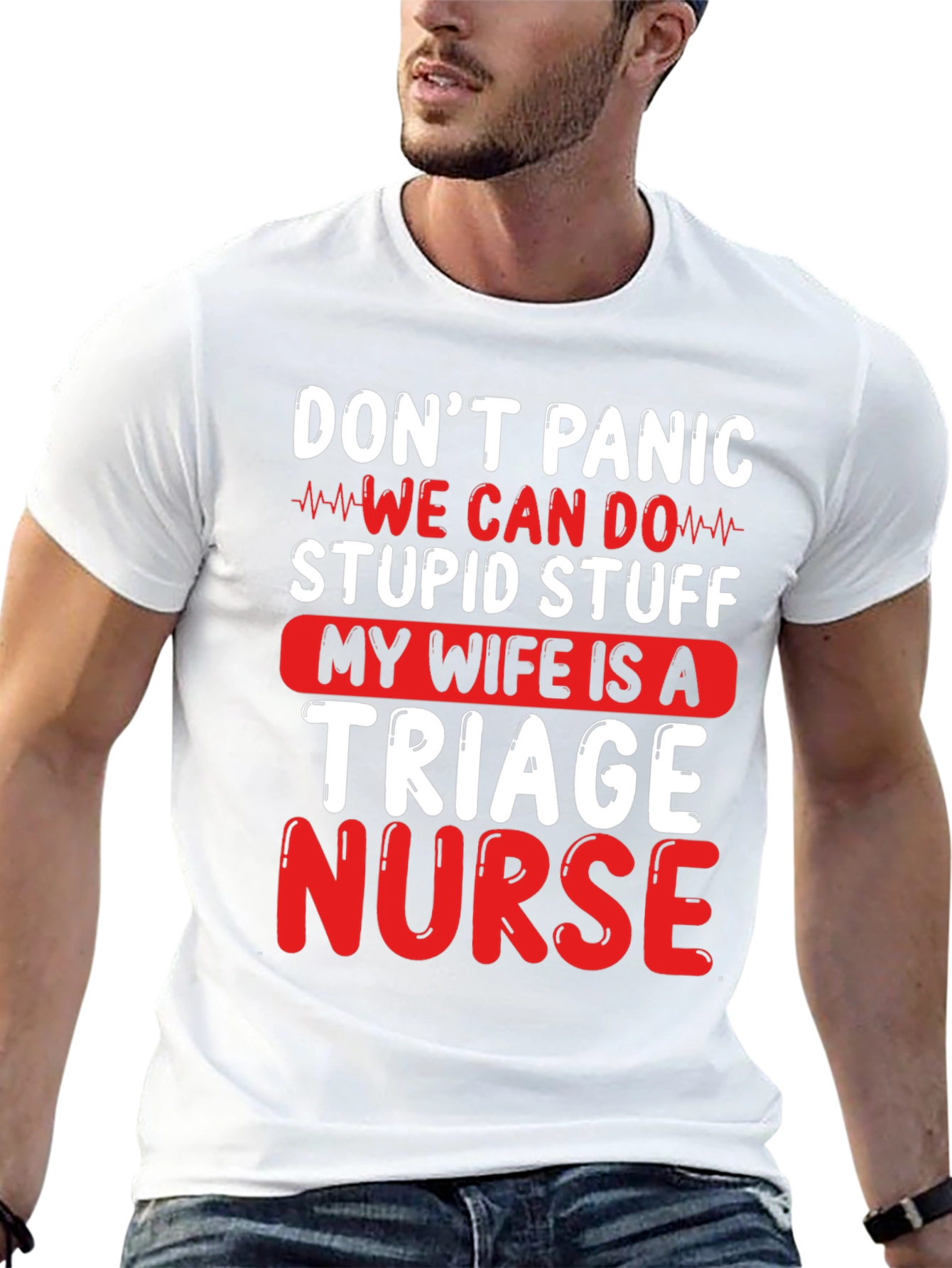 Black Don't Panic Triage Nurse Graphic Tee view 13