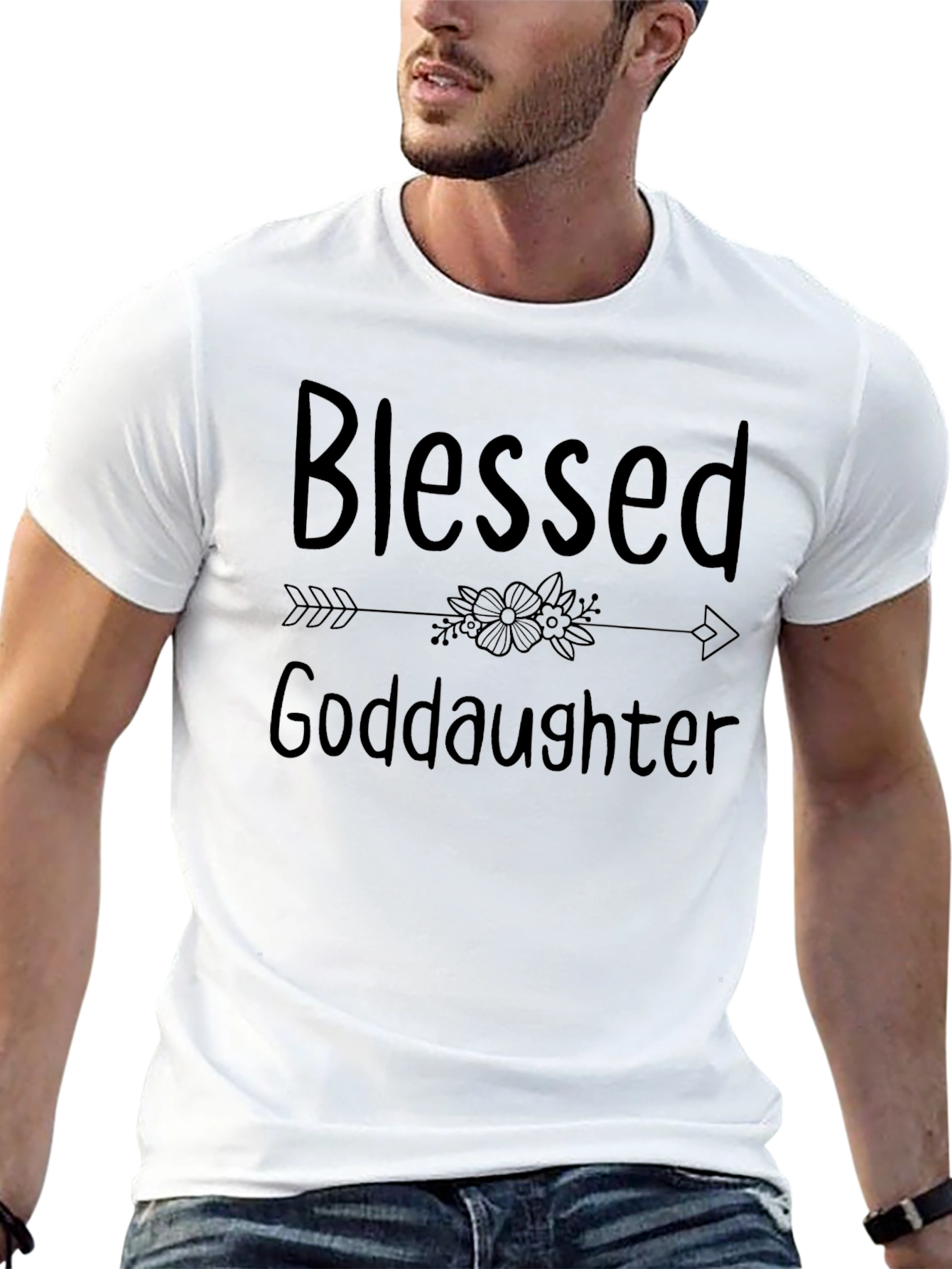 Black Blessed Goddaughter Graphic Tee - Black view 13