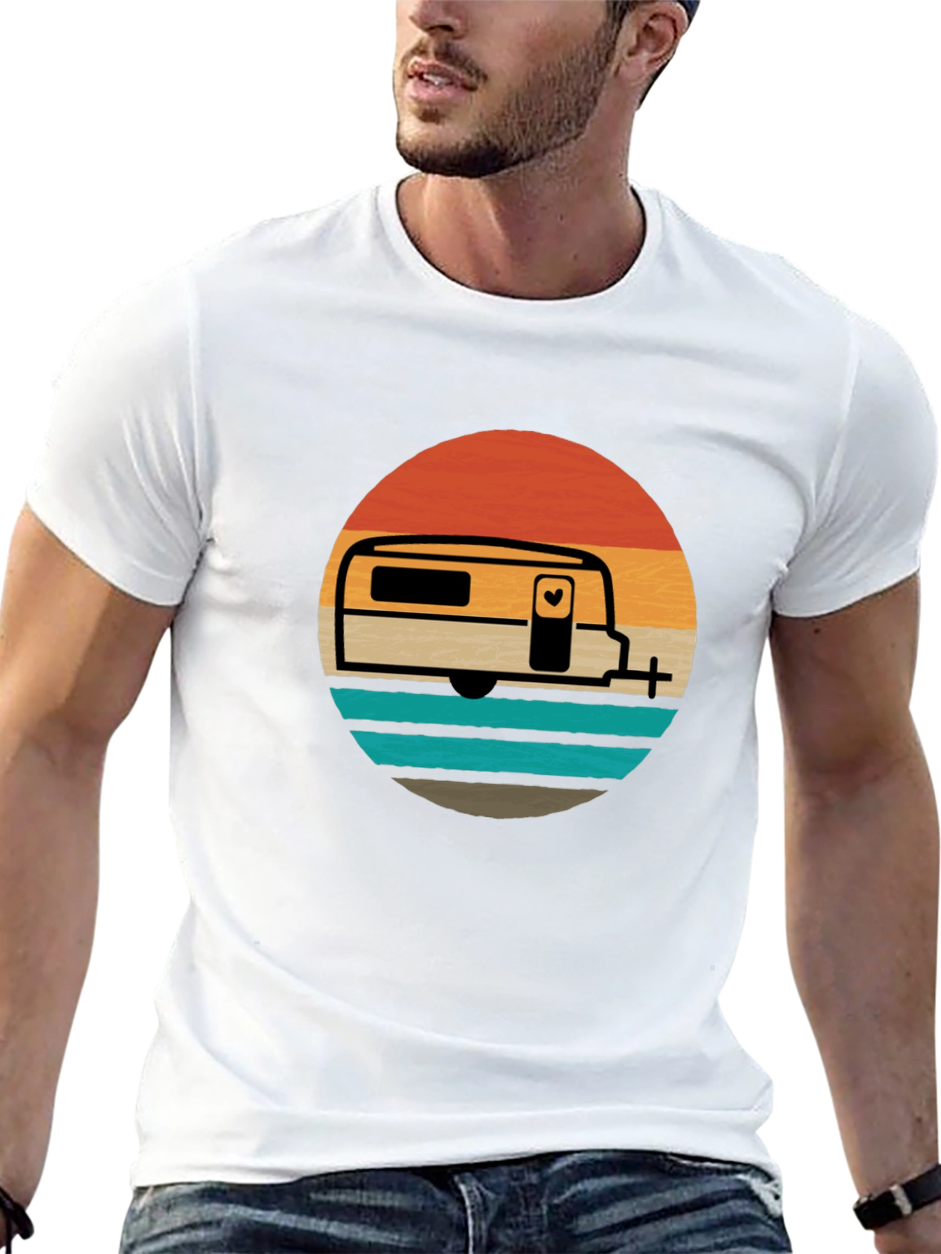Black Retro Camper Van Graphic Tee - Adventure Awaits! view 13