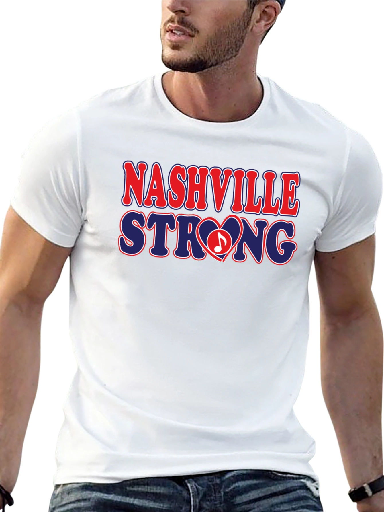 Black Nashville Strong Graphic T-Shirt view 13