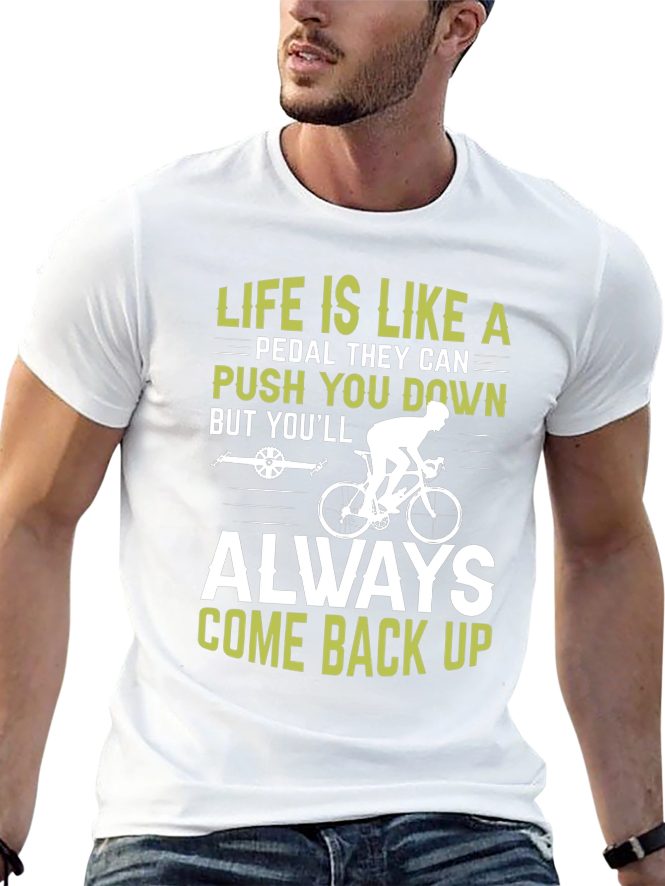 Black Life Is Like A Pedal T-Shirt Cycling Motivational Tee view 13