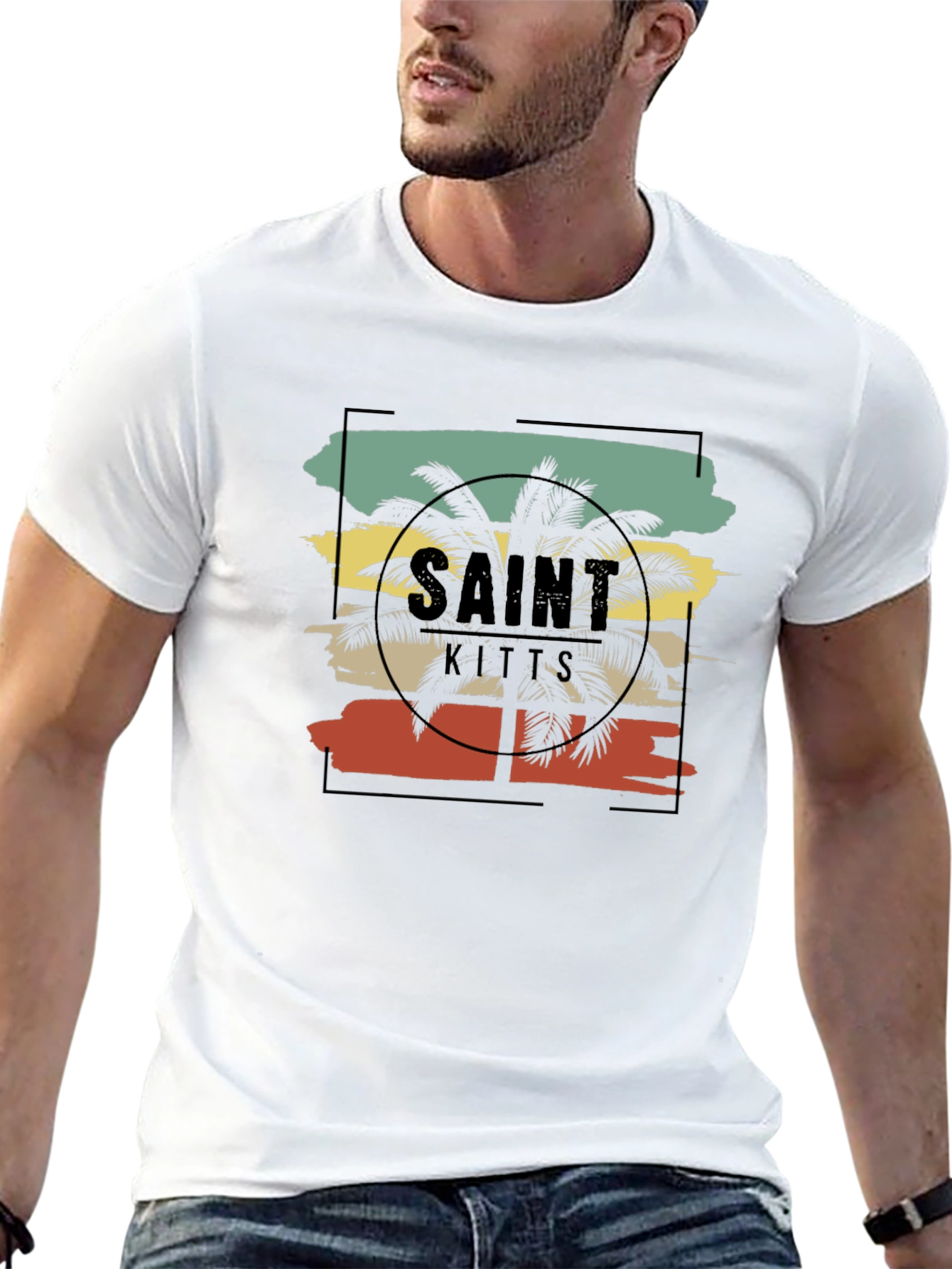 Black Saint Kitts Palm Tree Graphic Tee view 13
