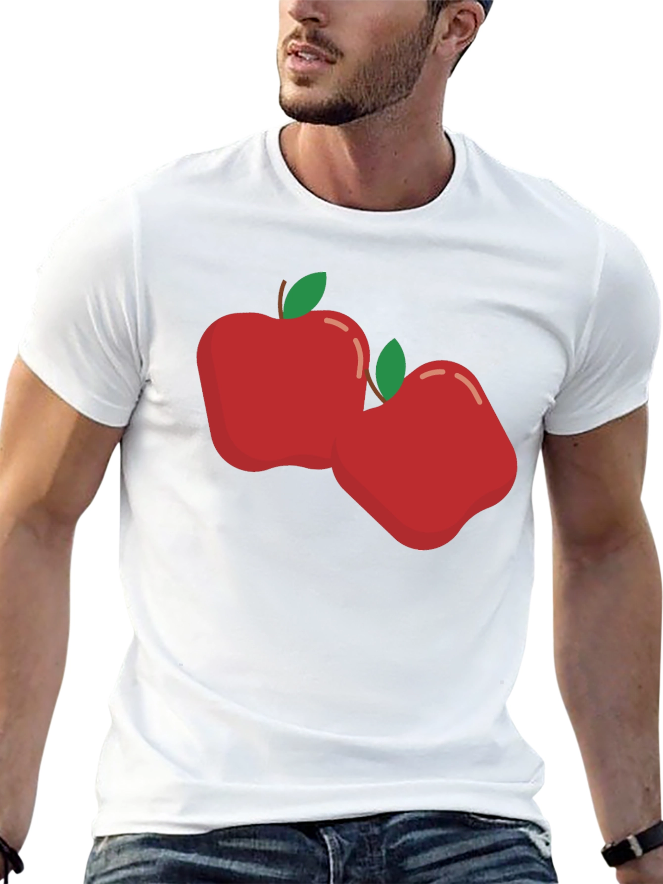 Black Bold Apple Graphic Tee - Soft & Stylish Black T-Shirt view 13