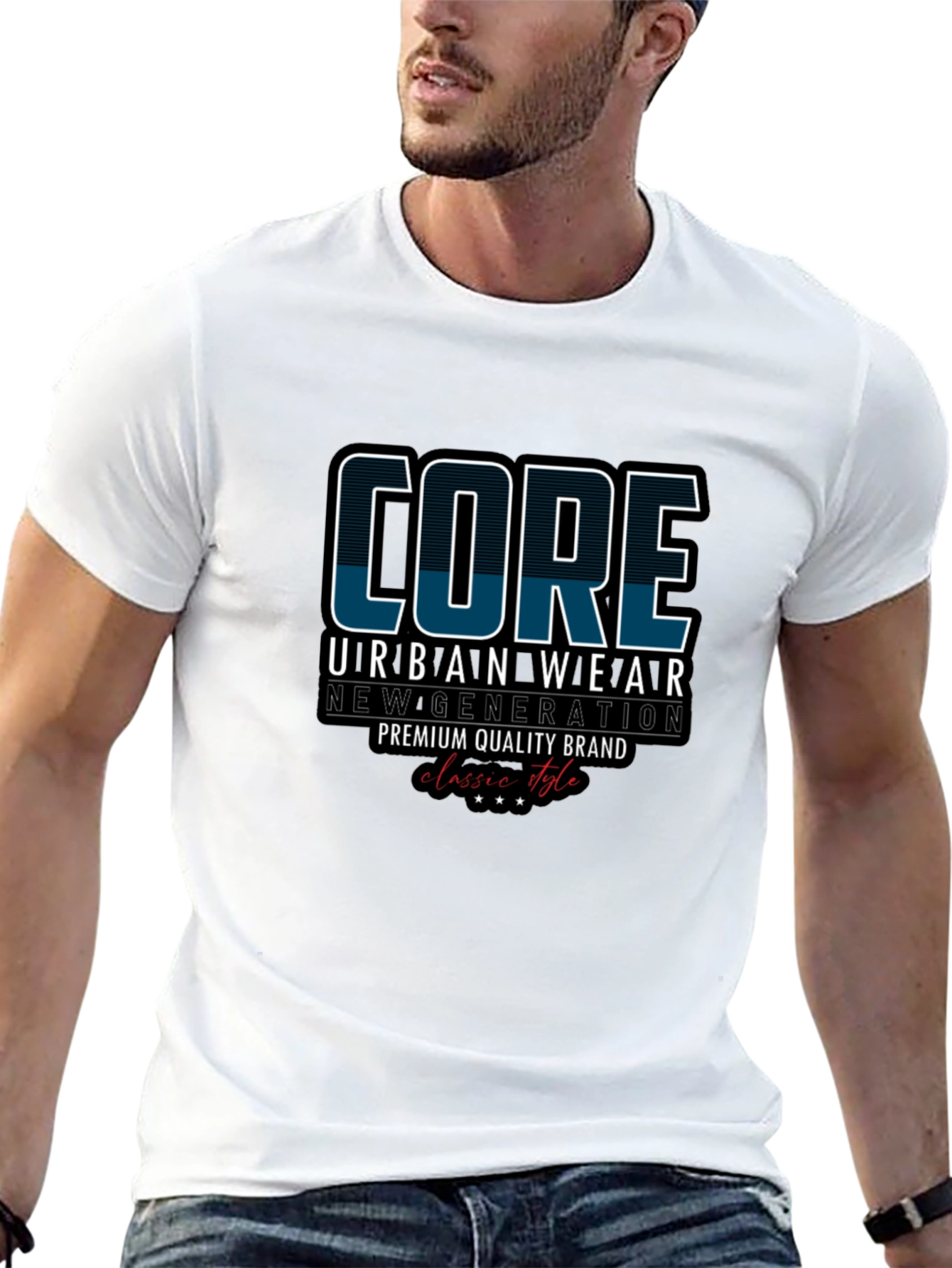 Black Core Urban Wear Black Graphic T-Shirt view 13
