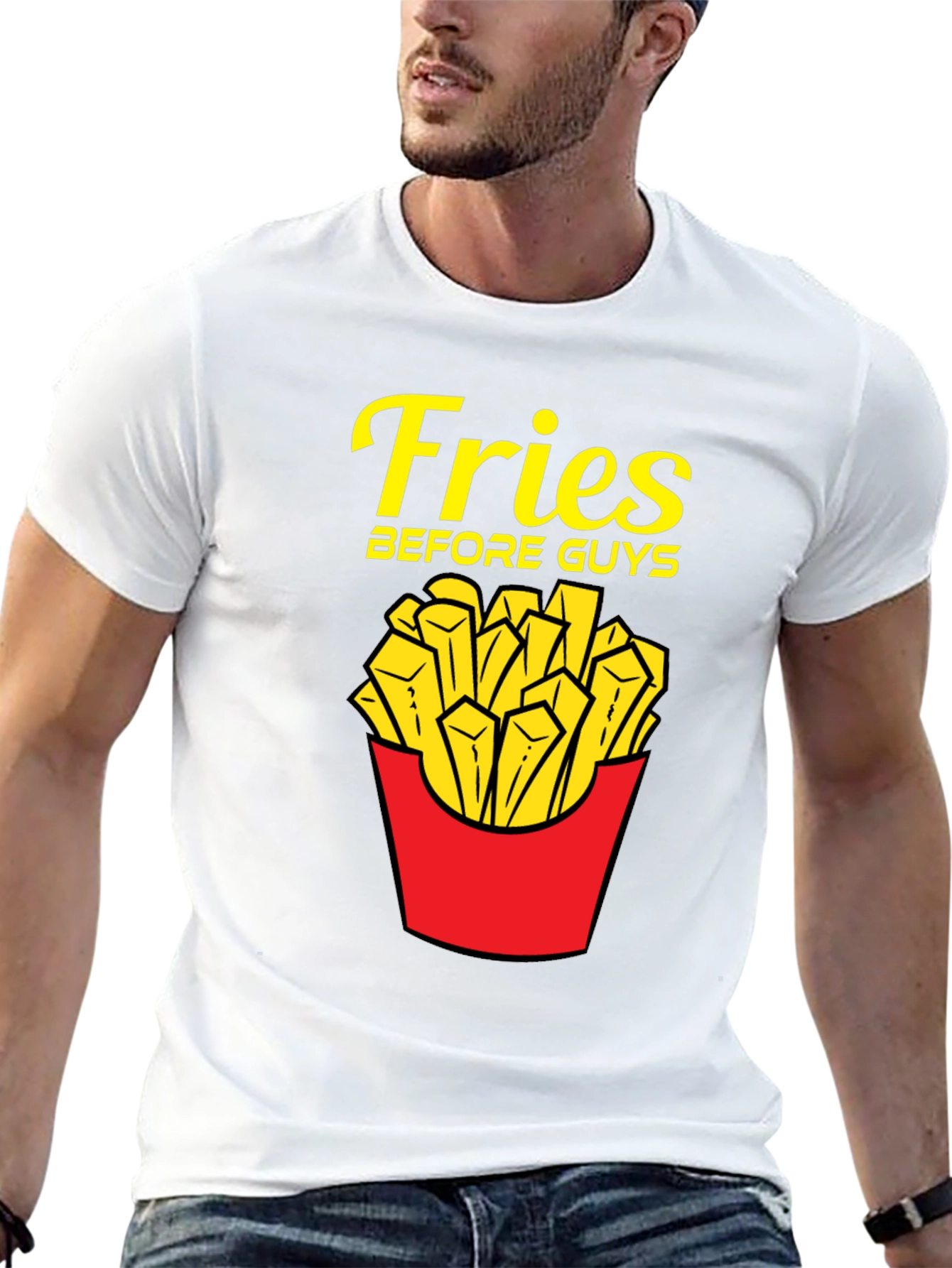 Black Fries Before Guys T-Shirt - Funny Foodie Tee view 13