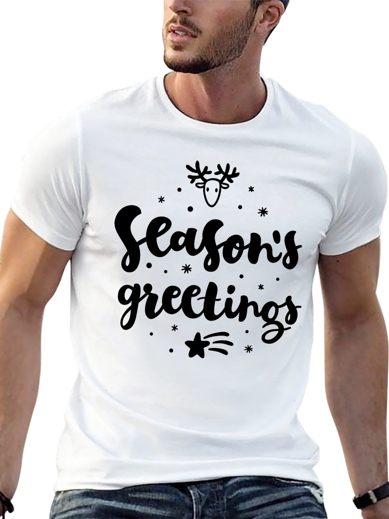 Black Season's Greetings Black T-Shirt view 13