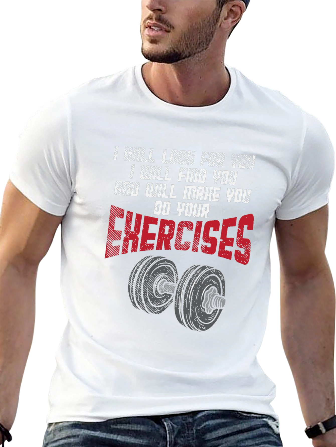 Black Exercise Motivation Graphic T-Shirt view 13
