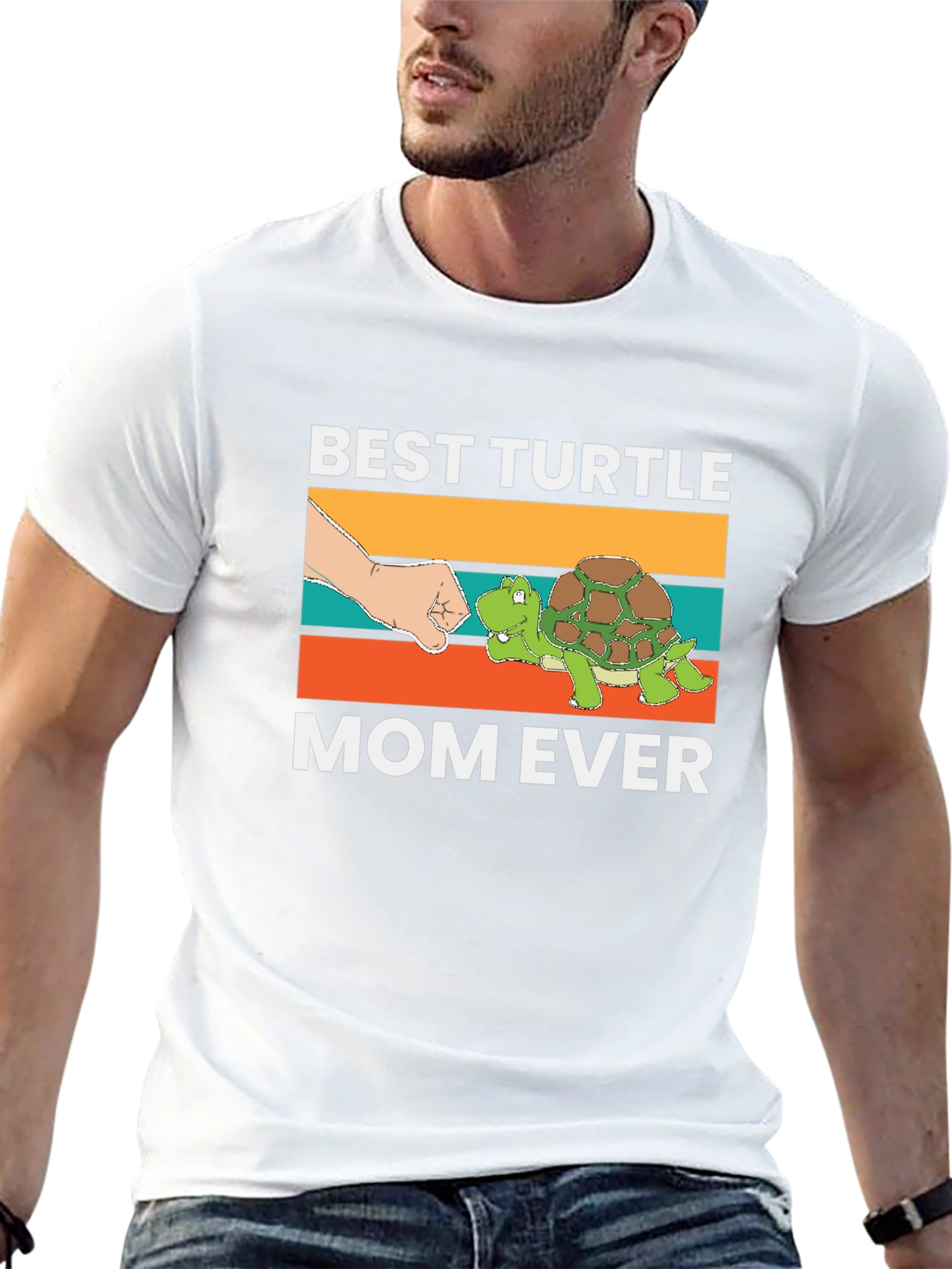 Black Best Turtle Mom Ever T-Shirt view 13