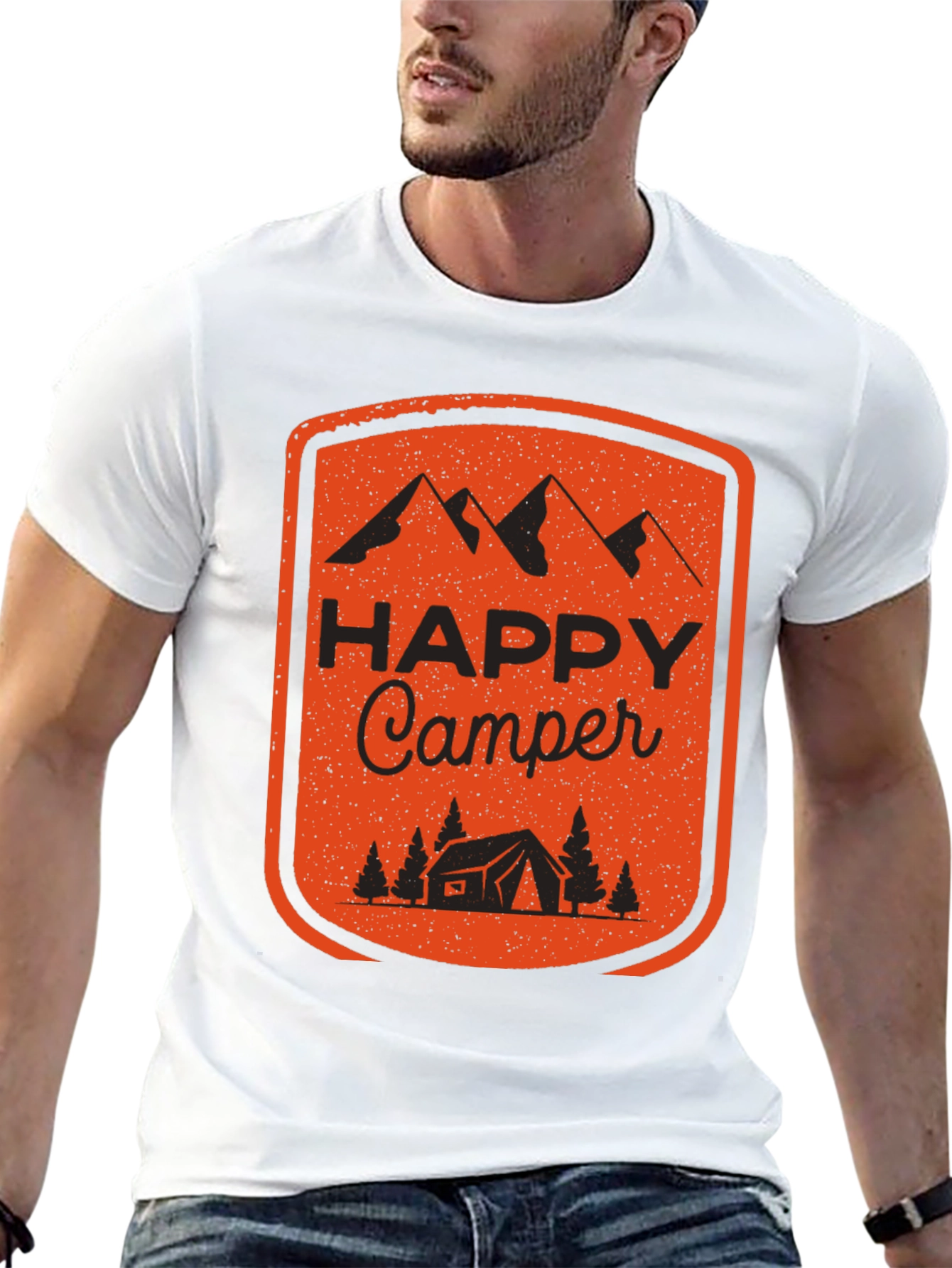 Black Happy Camper Graphic Tee - Outdoor Adventure Shirt view 13