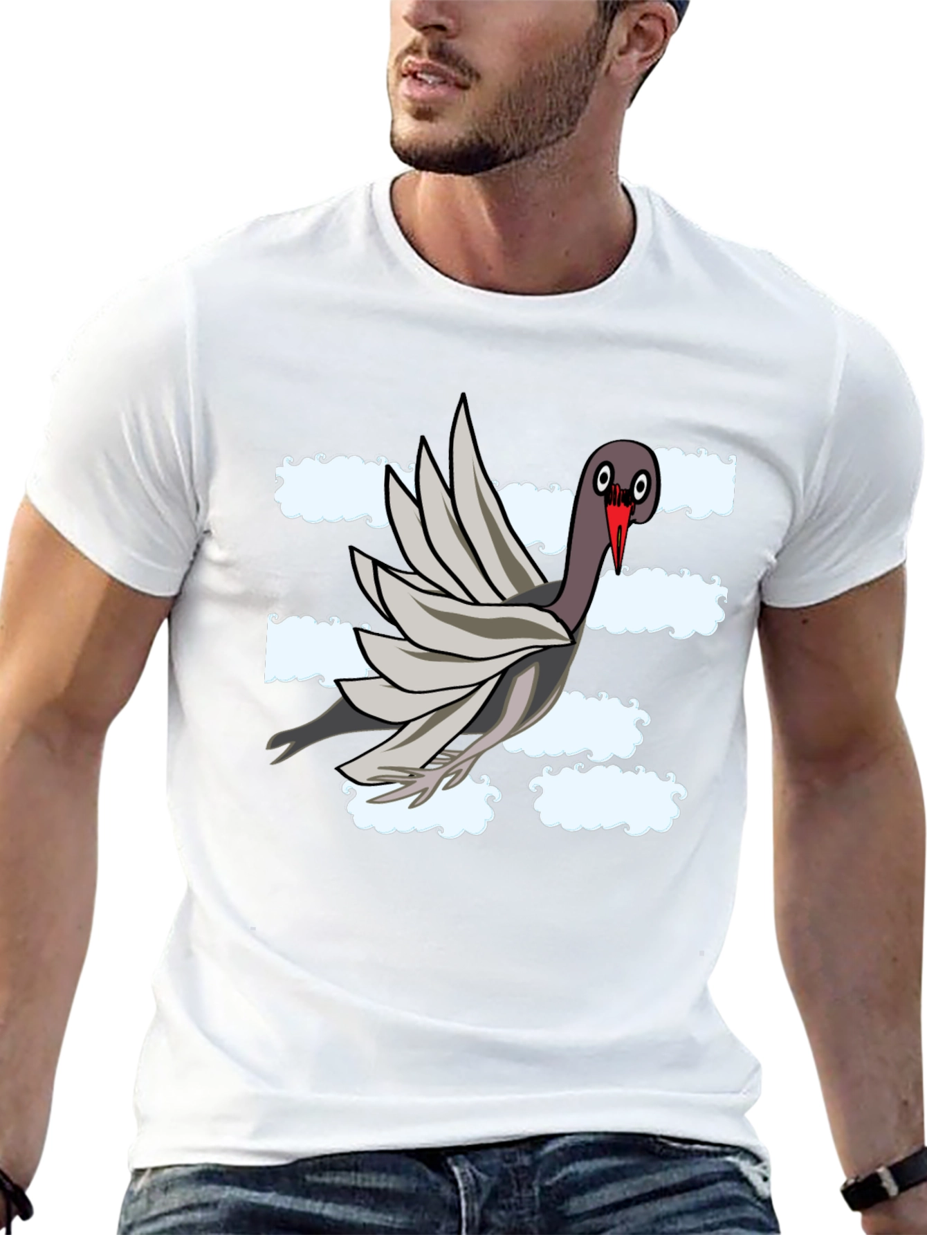 Black Funny Pigeon Graphic T-Shirt view 13