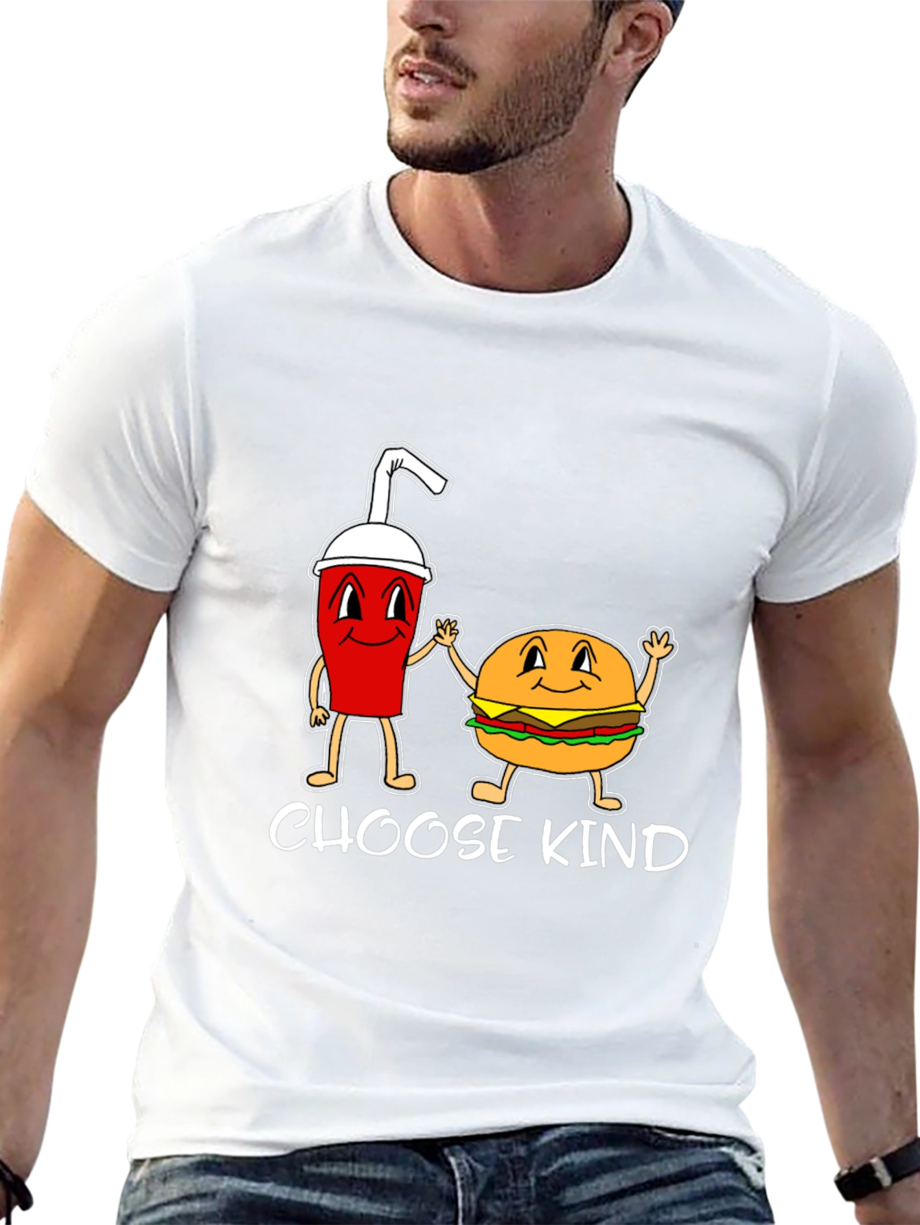 Black Choose Kind Burger & Drink Graphic Tee view 13