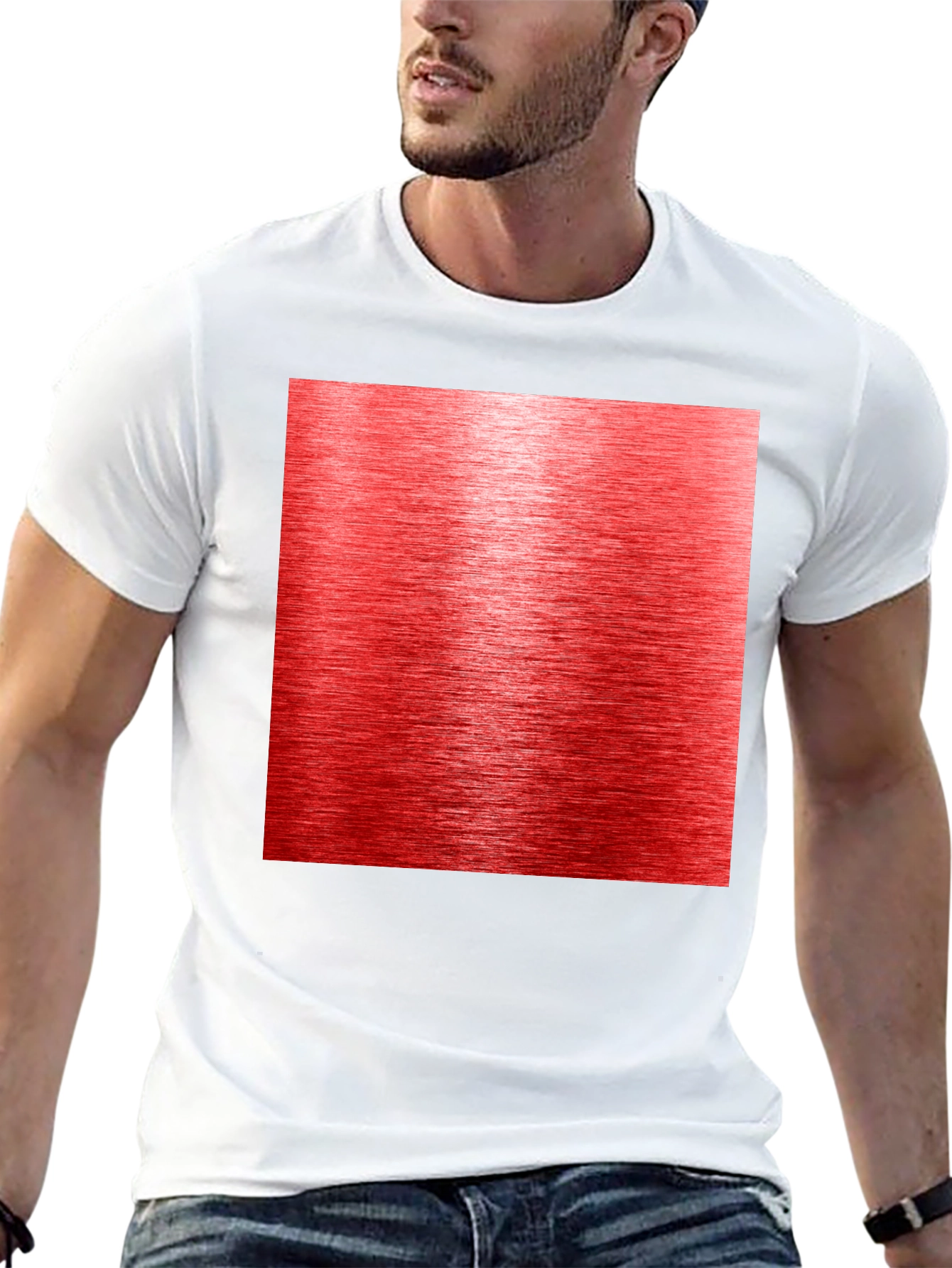 Black Red Metallic Texture Black T-Shirt view 13