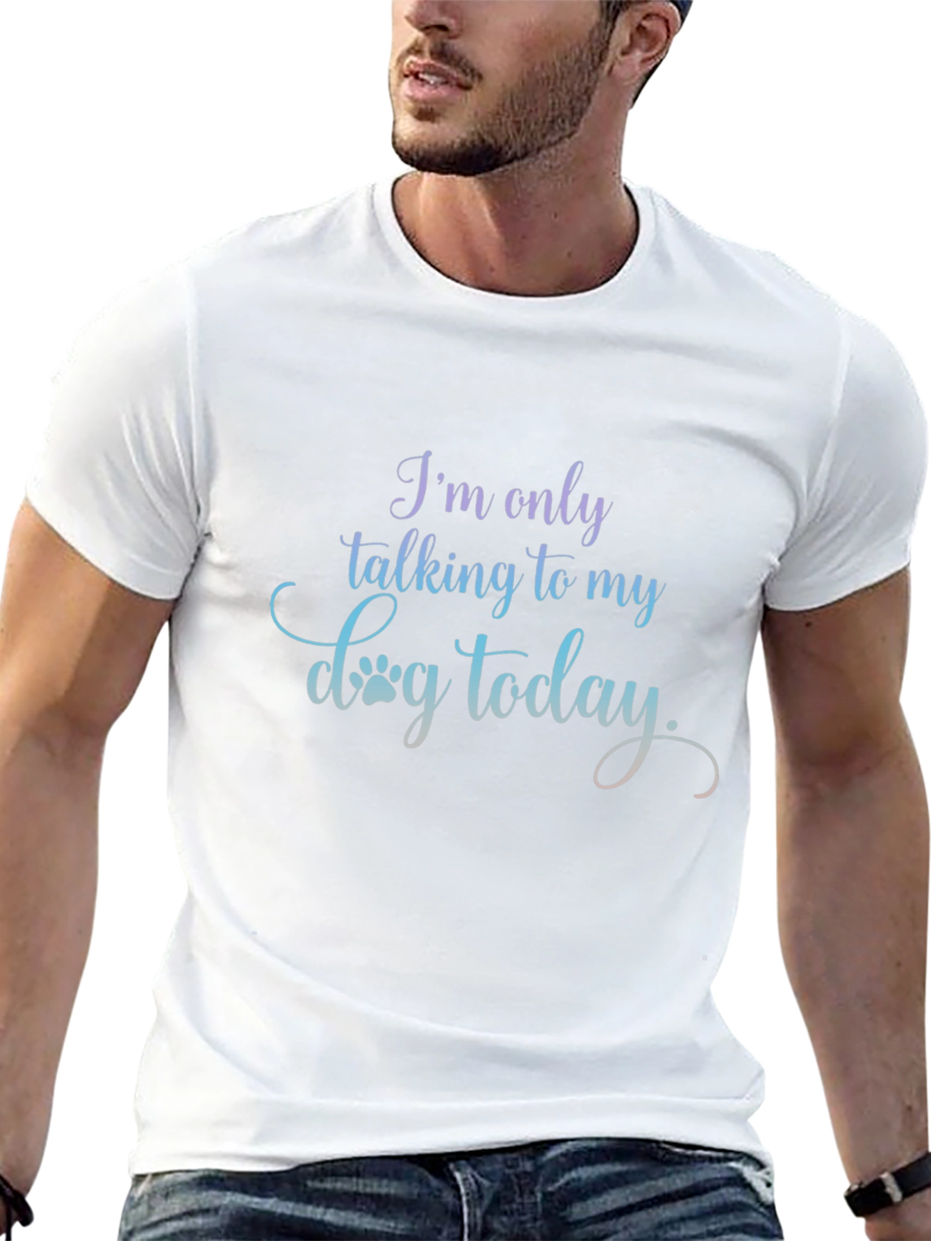 Black Dog Lover Tee: I'm Only Talking To My Dog Today T-Shirt view 13
