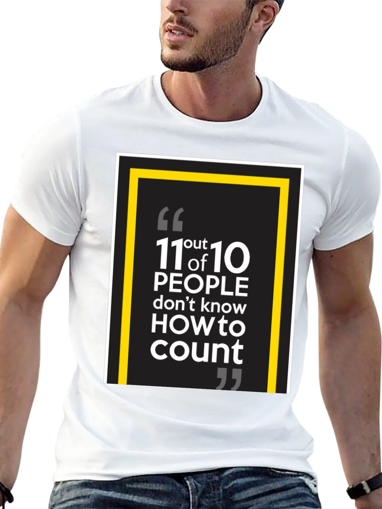 Black 11 out of 10 People Funny Graphic Tee view 13