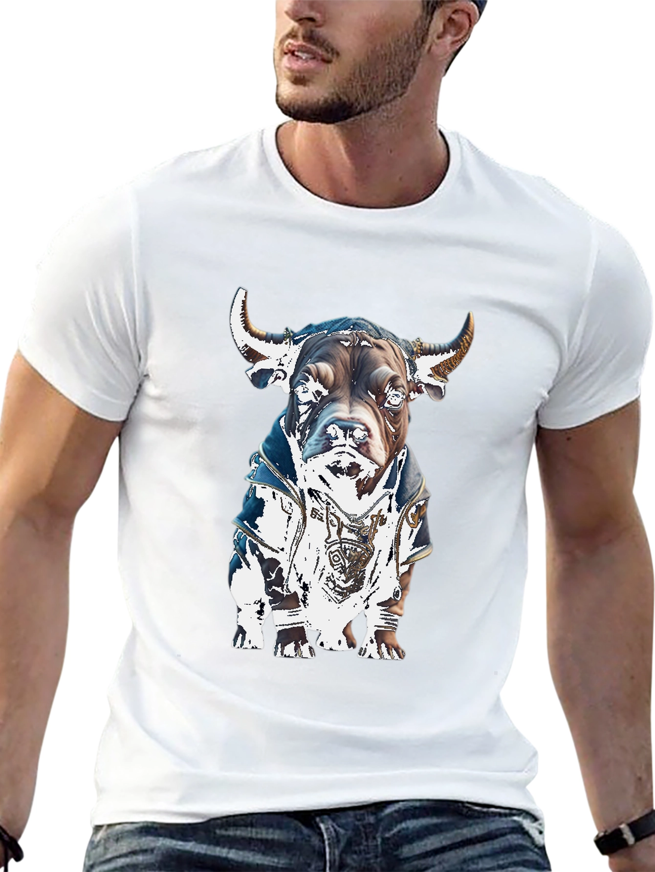 Black Bull Dog Graphic Tee - Stylish Black T-Shirt view 13