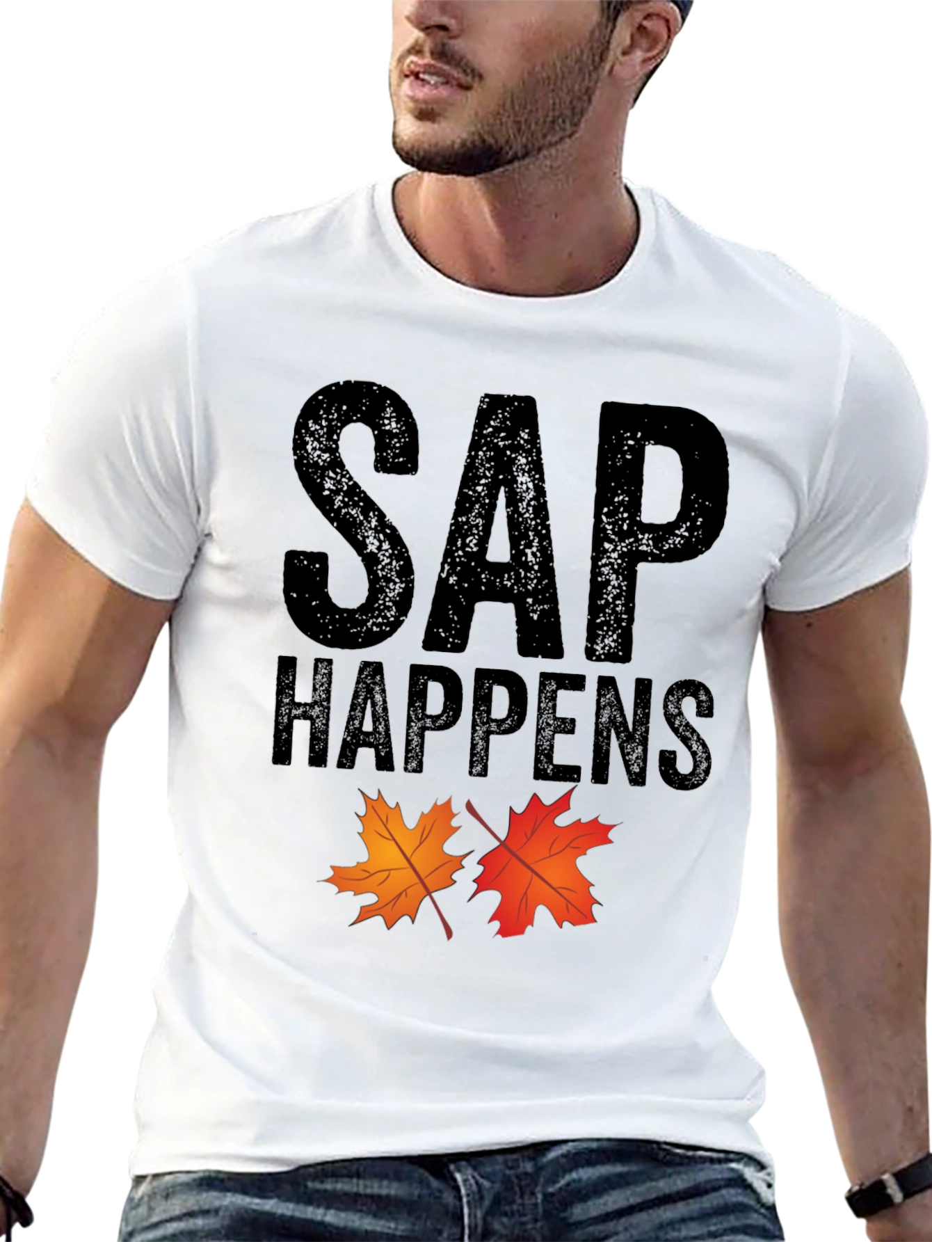 Black SAP Happens Maple Leaf Graphic Tee view 13