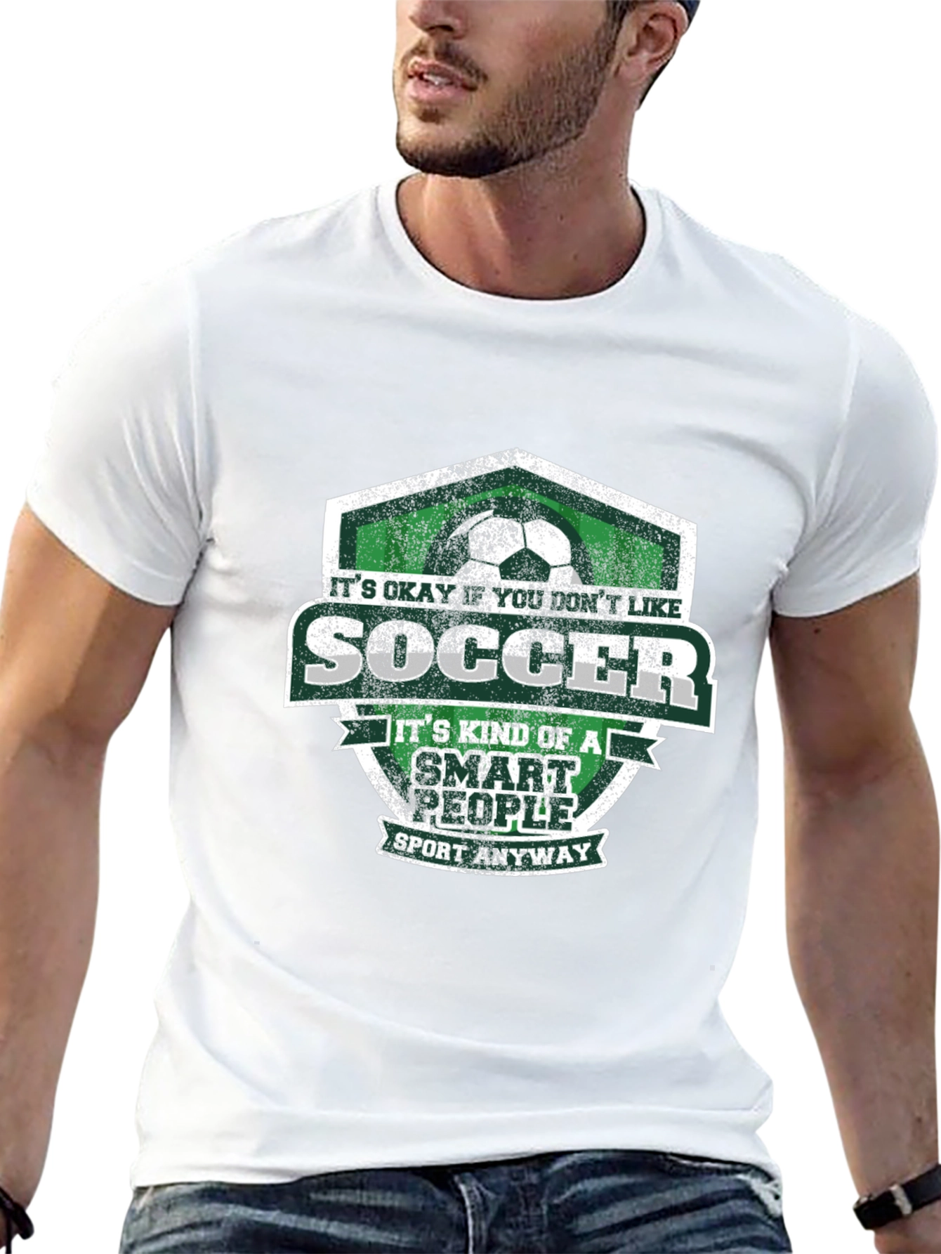 Black Soccer Smart People Graphic T-Shirt view 13