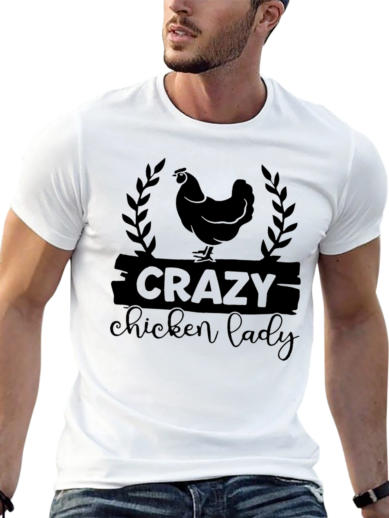 Black Crazy Chicken Lady T-Shirt view 13