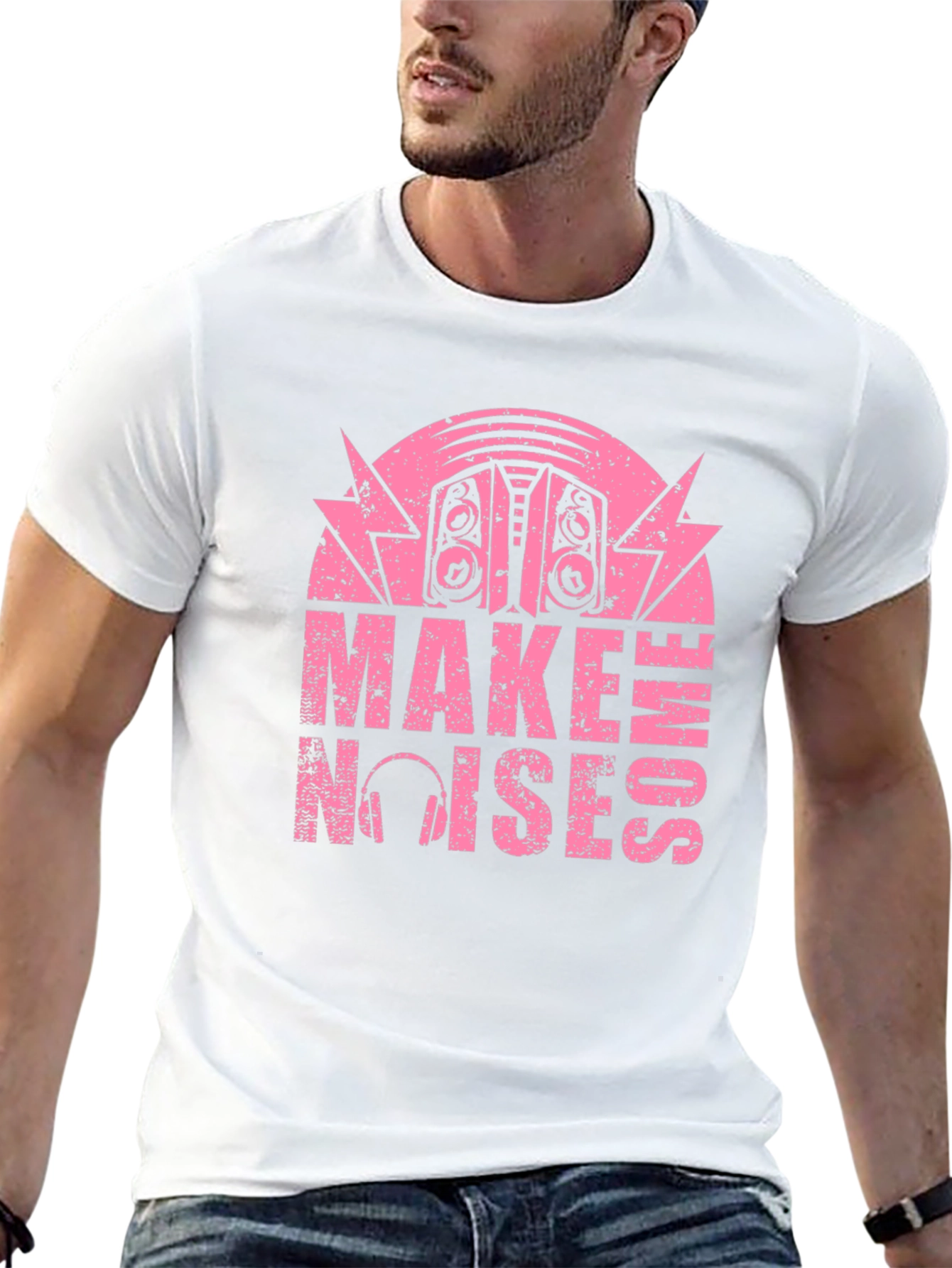 Black Make Some Noises Graphic T-Shirt view 13