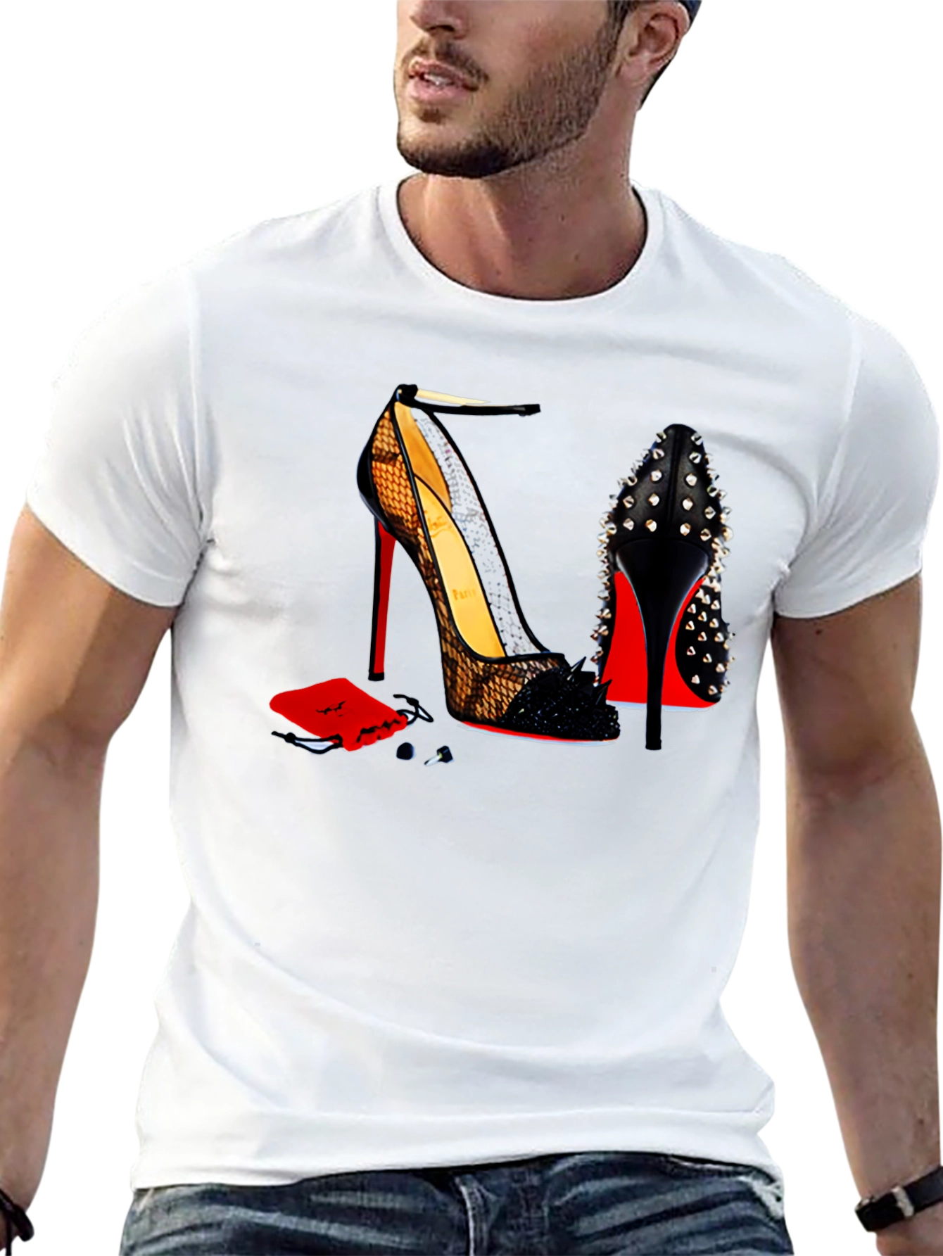 Black High Heel Shoes T-Shirt - Fashionable Graphic Tee view 13