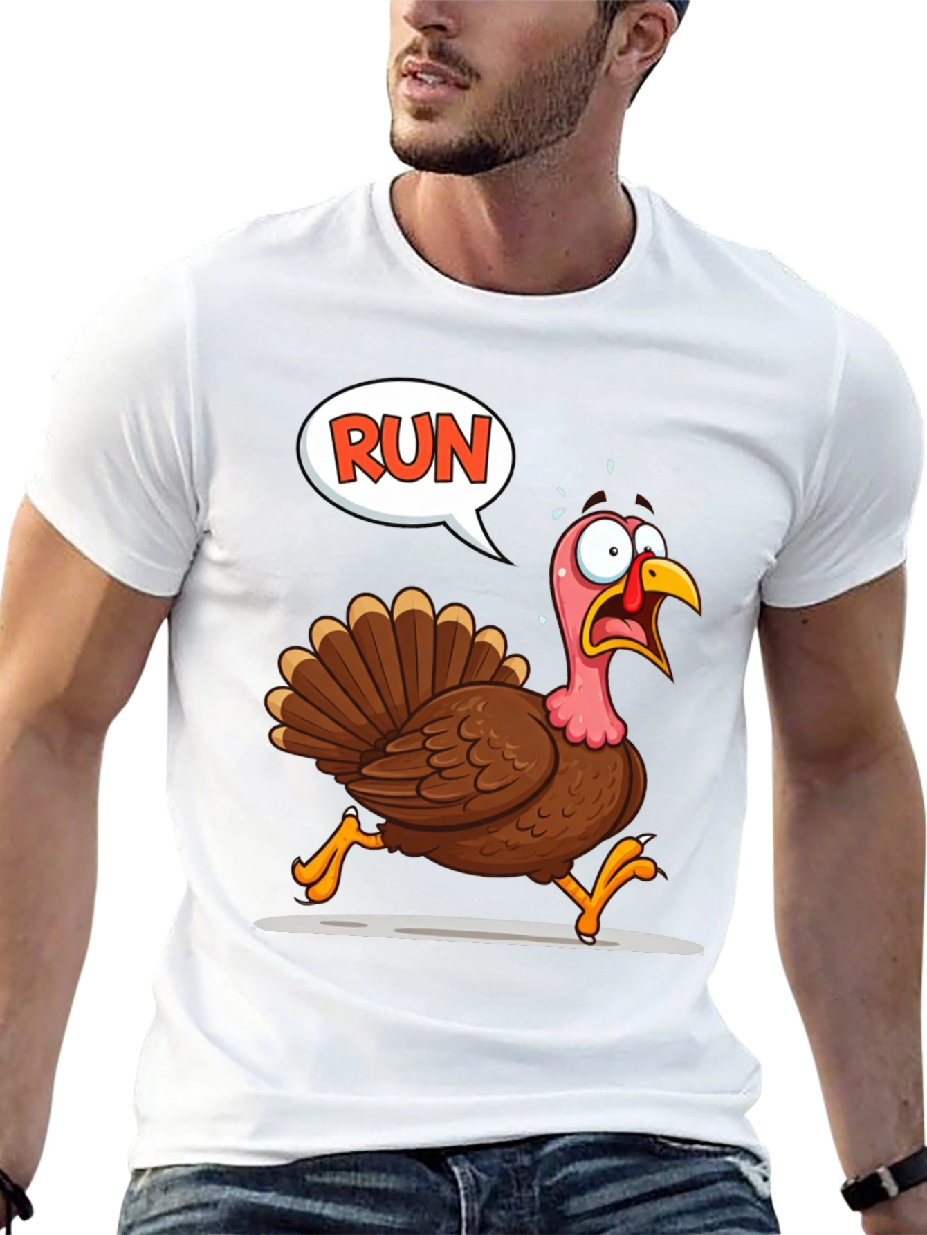 Black Run Turkey T-Shirt - Thanksgiving Fun view 13