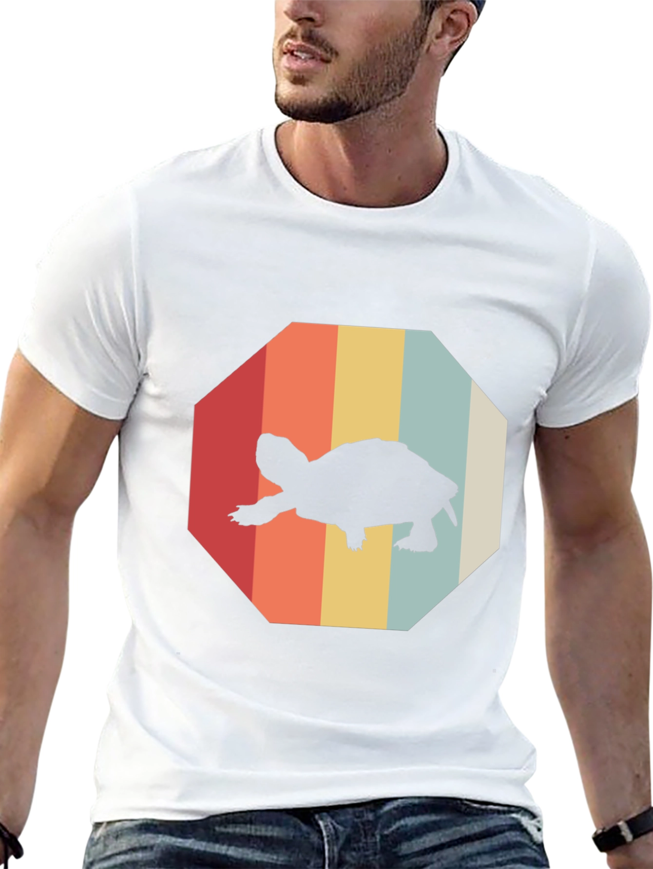 Black Retro Turtle Graphic Tee - Vintage Style T-Shirt view 13