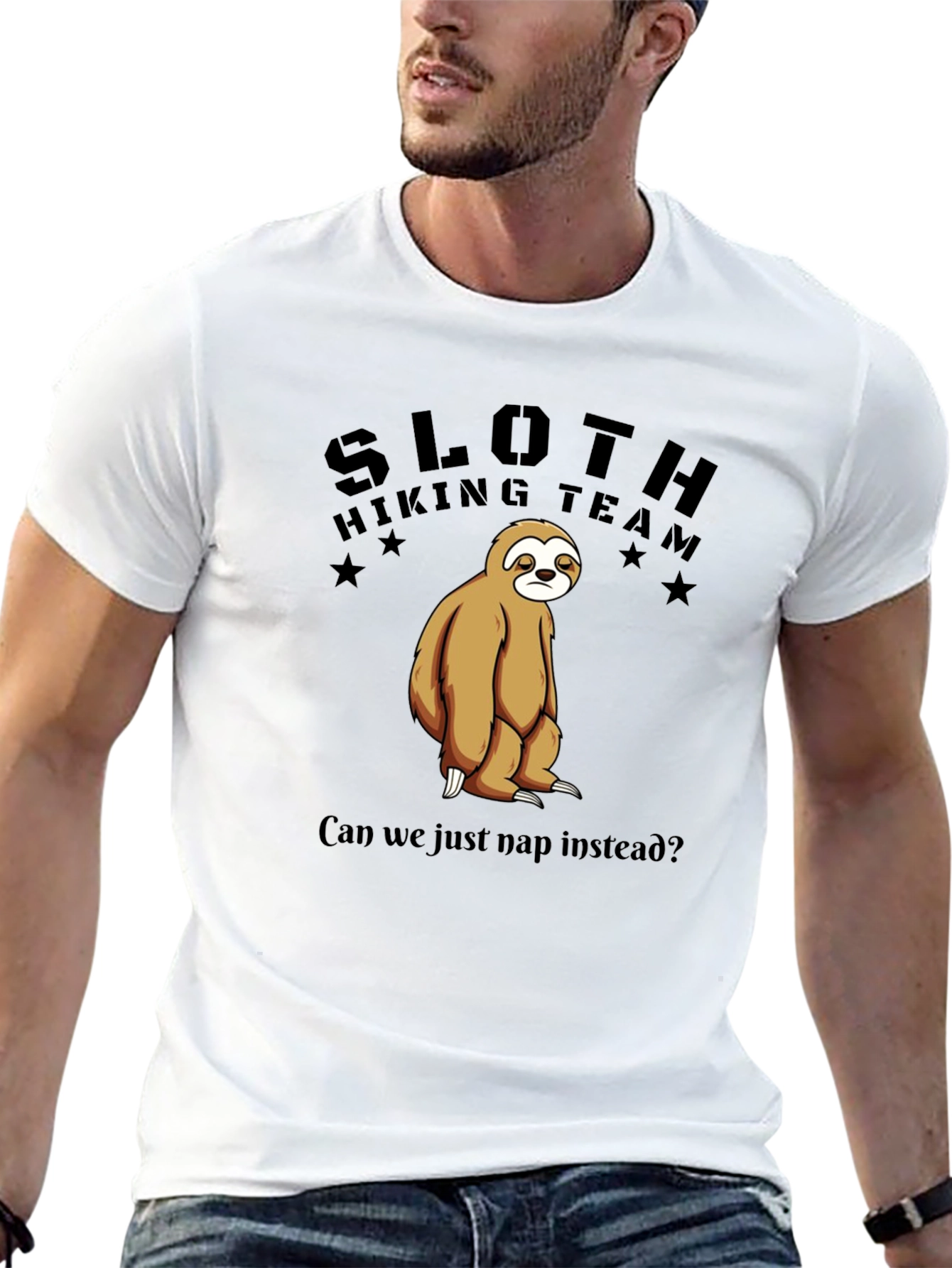 Black Sloth Hiking Team T-Shirt - Funny Nap Lover Tee view 13
