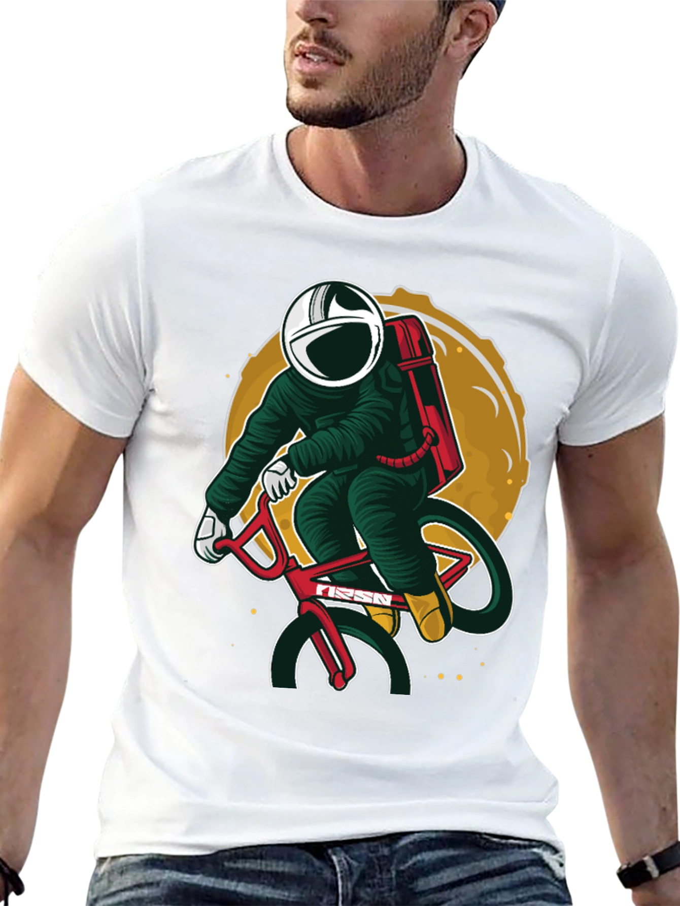 Black Astronaut Biker Graphic T-Shirt view 13