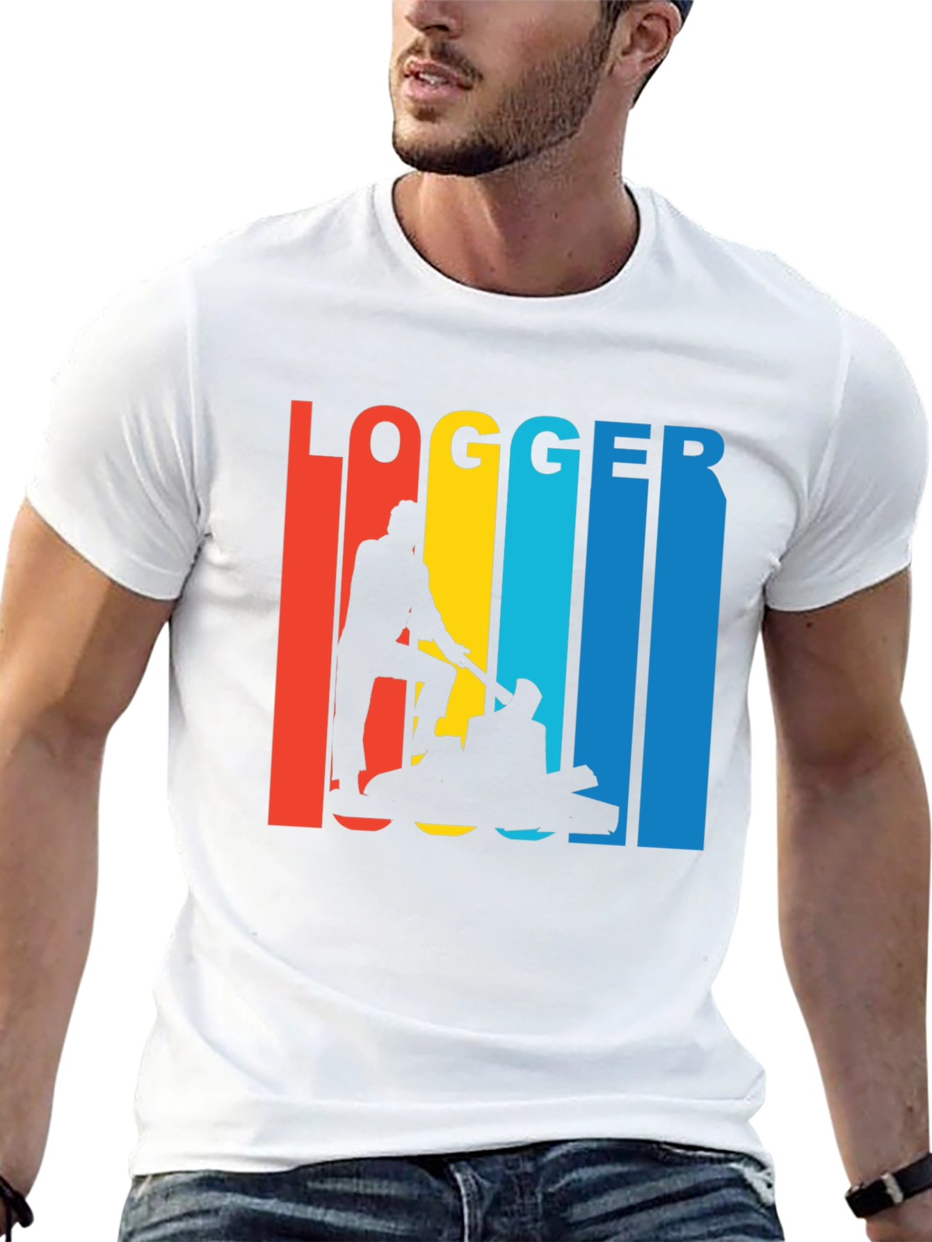 Black Logger Retro T-Shirt - Lumberjack Graphic Tee view 13